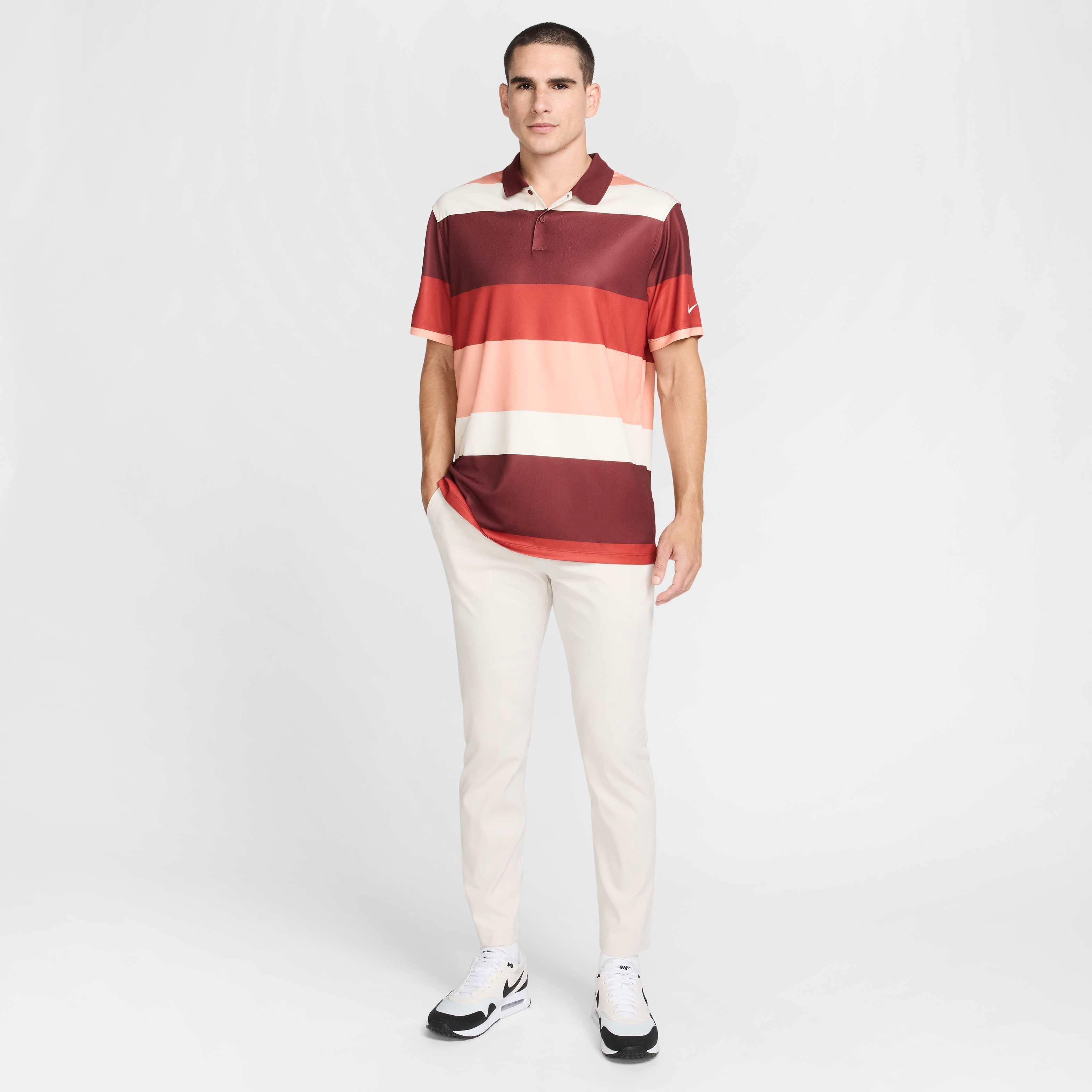 Nike Men's Victory+ Dri-FIT PRT O Golf Polo - RED Thumbnail View 6