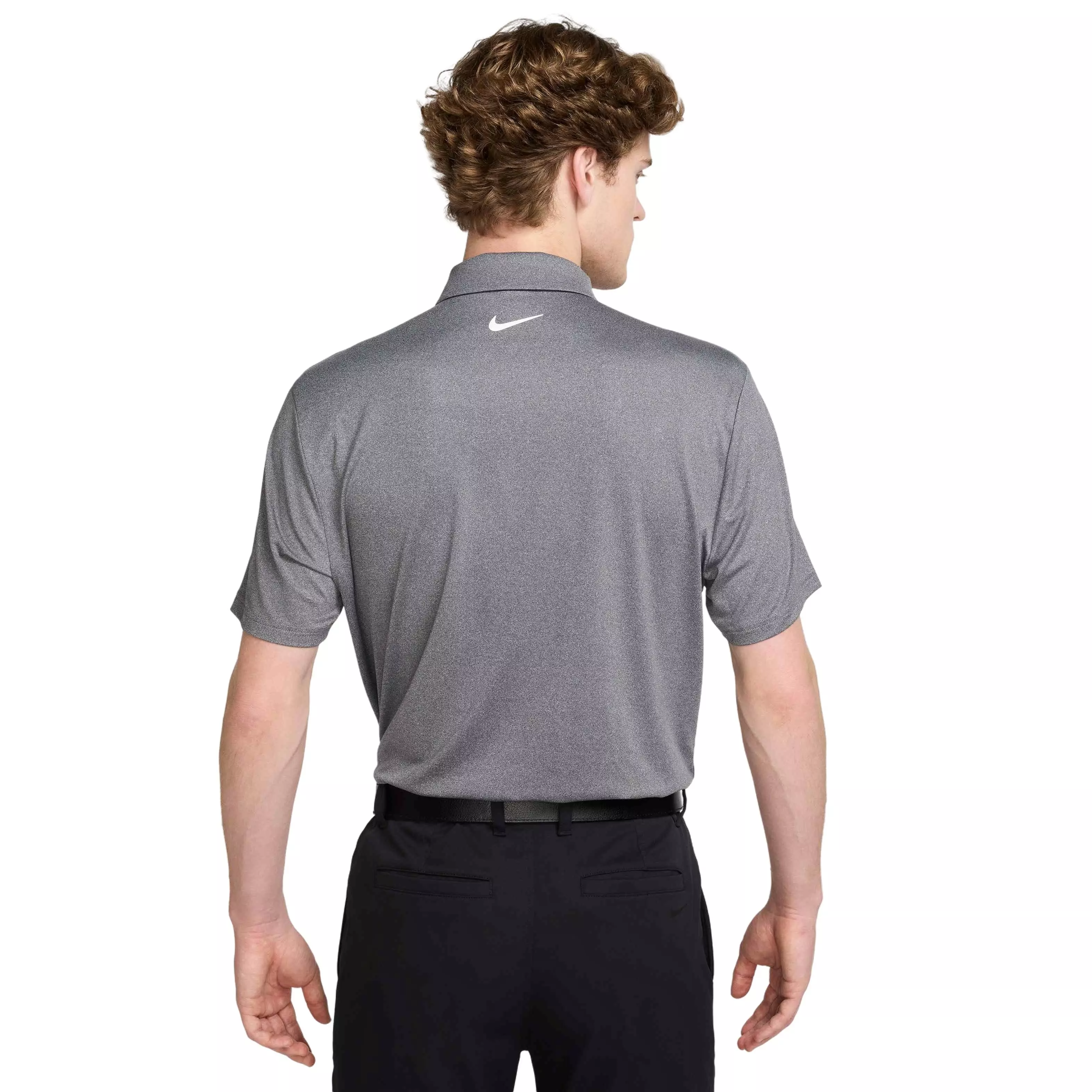 Nike Men's Tour Heathered Dri-Fit Golf Polo - BLACK