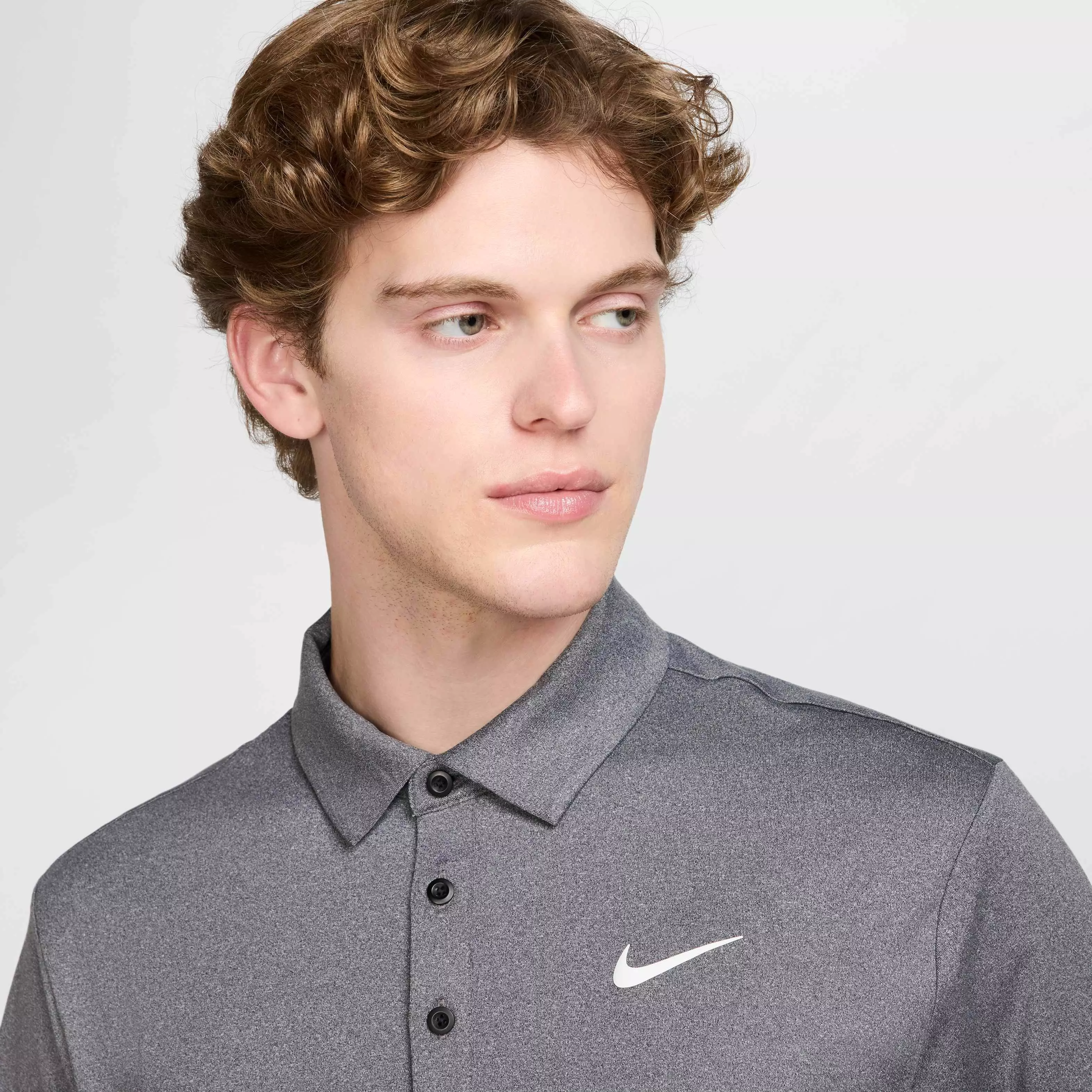 Nike Men's Tour Heathered Dri-Fit Golf Polo - BLACK