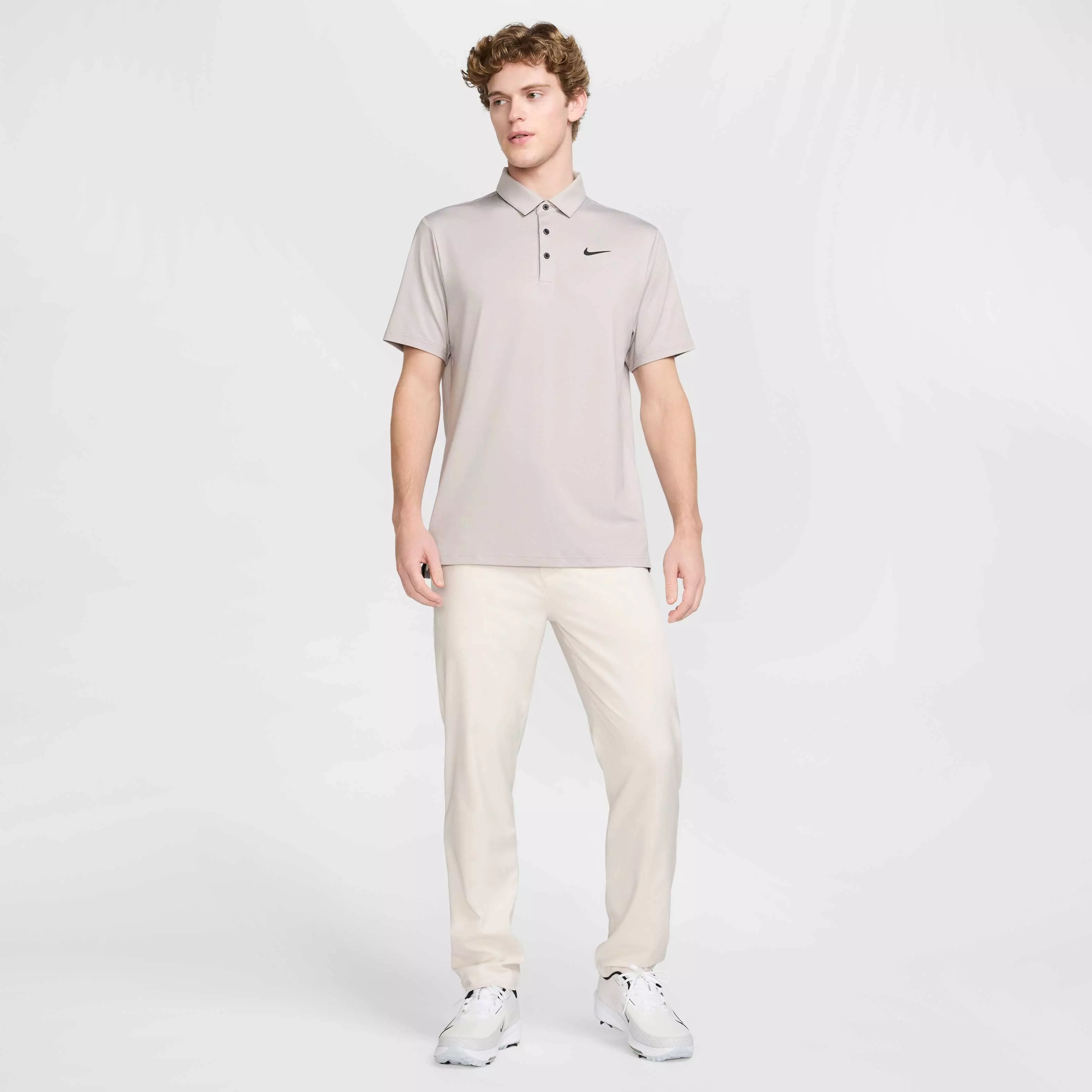 Nike Men's Tour Heathered Dri-Fit Golf Polo - GREY