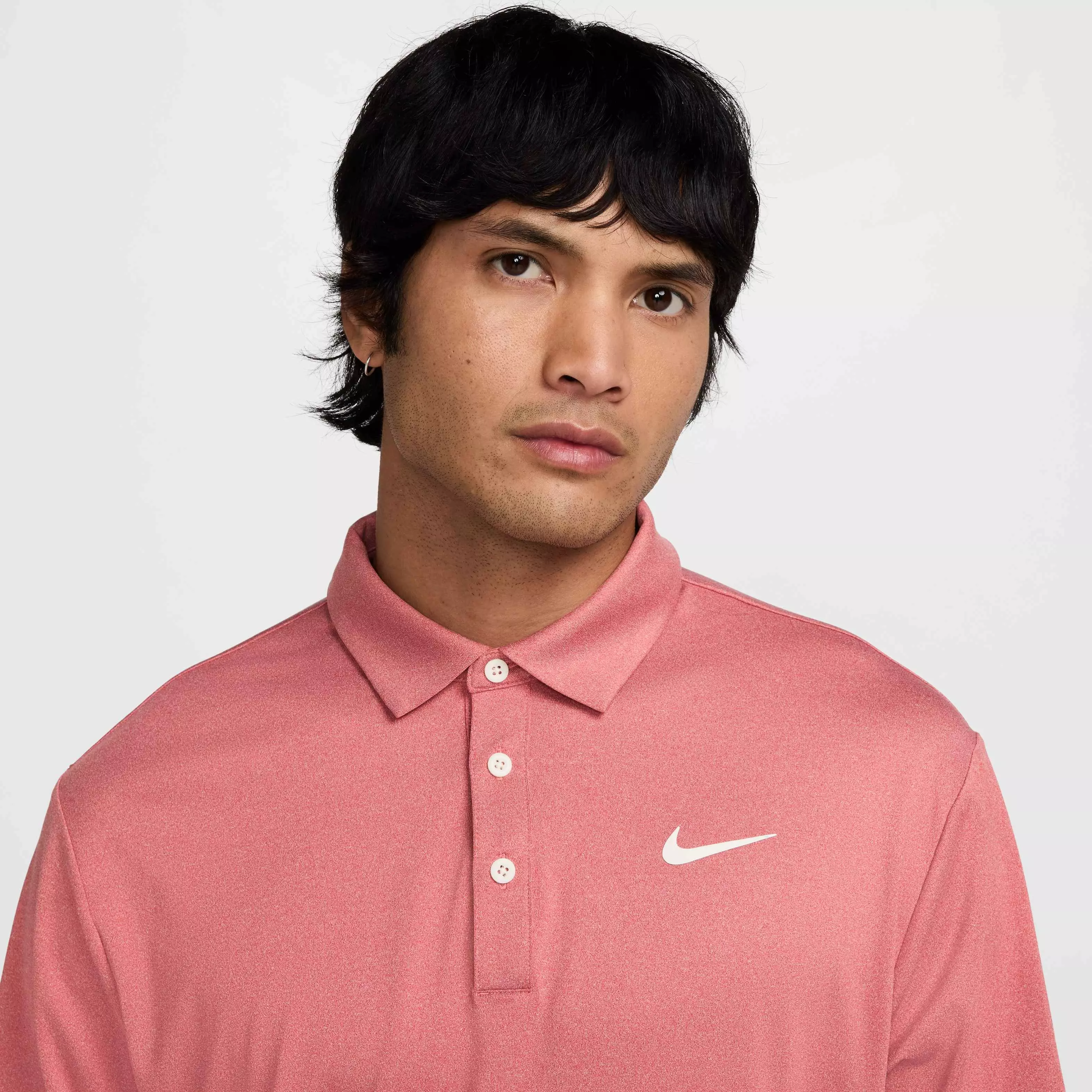Nike Men's Tour Heathered Dri-Fit Golf Polo - RED