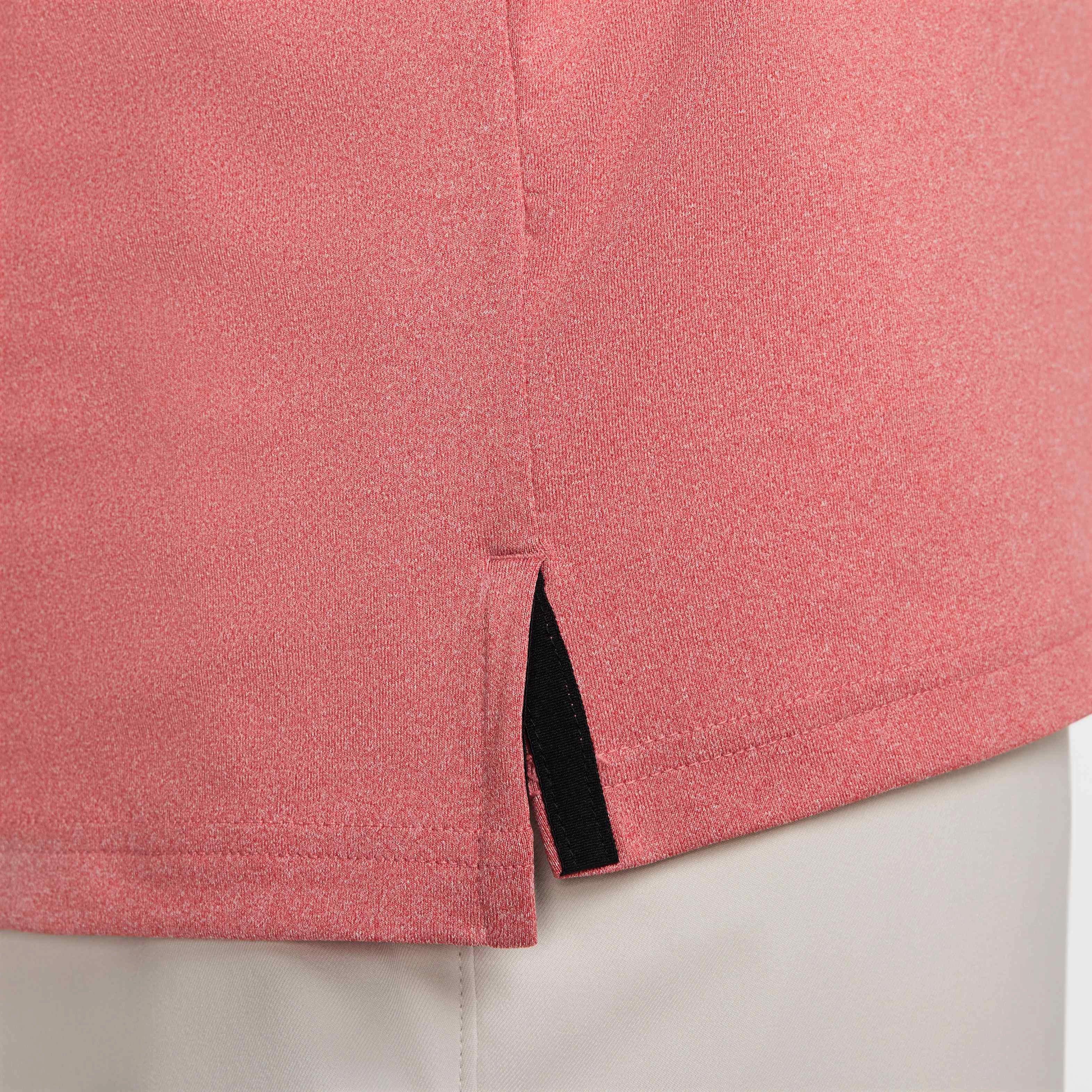 Nike Men's Tour Heathered Dri-Fit Golf Polo - RED Thumbnail View 4