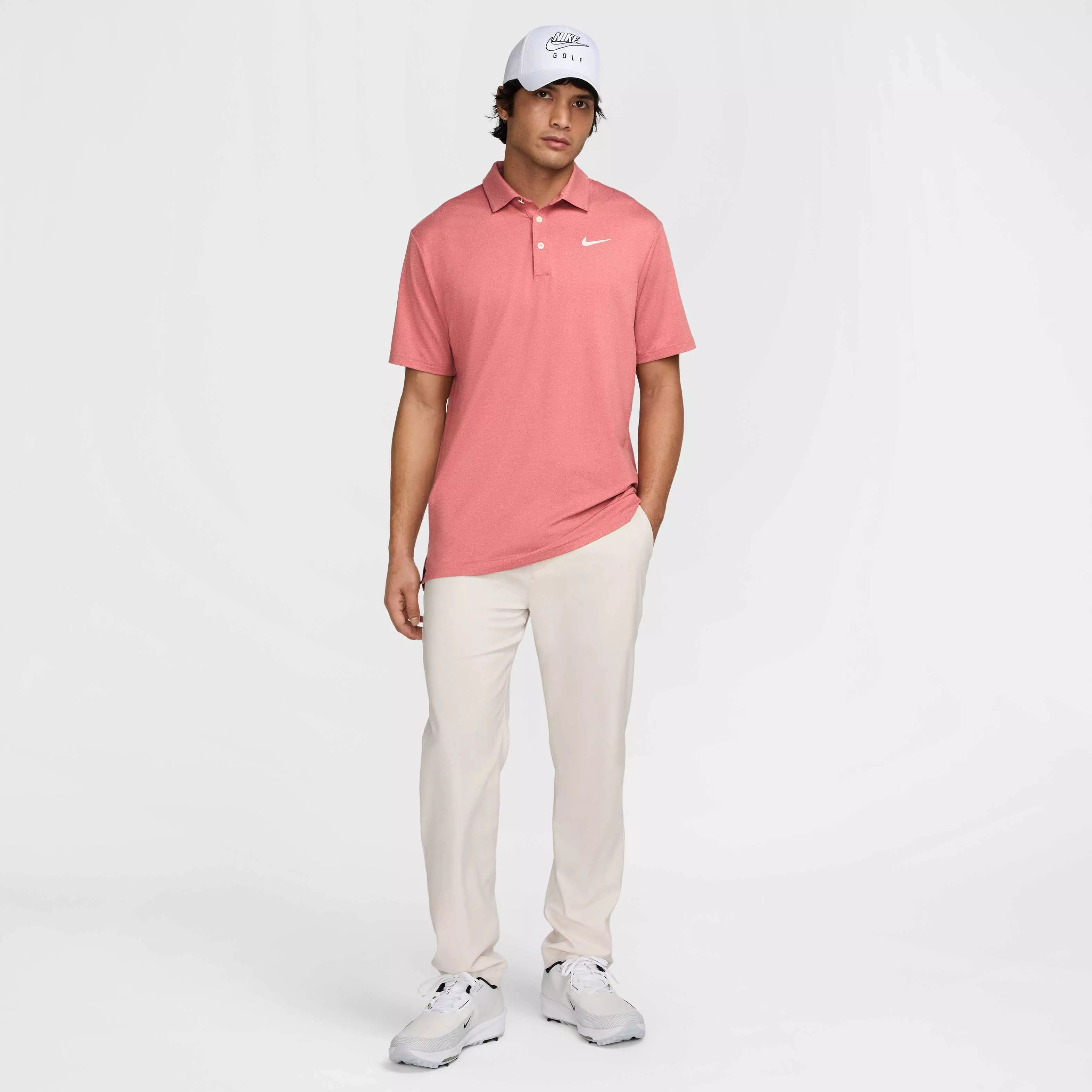 Nike Men's Tour Heathered Dri-Fit Golf Polo - RED