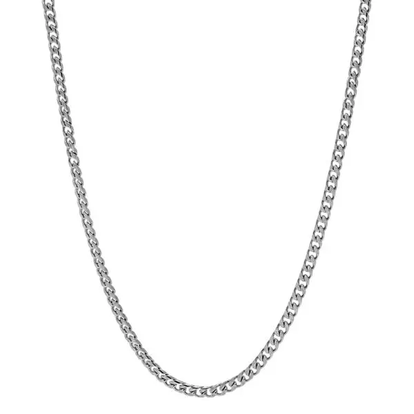 King Ice 3mm Miami Cuban Link Chain - White Gold - WHITE GOLD