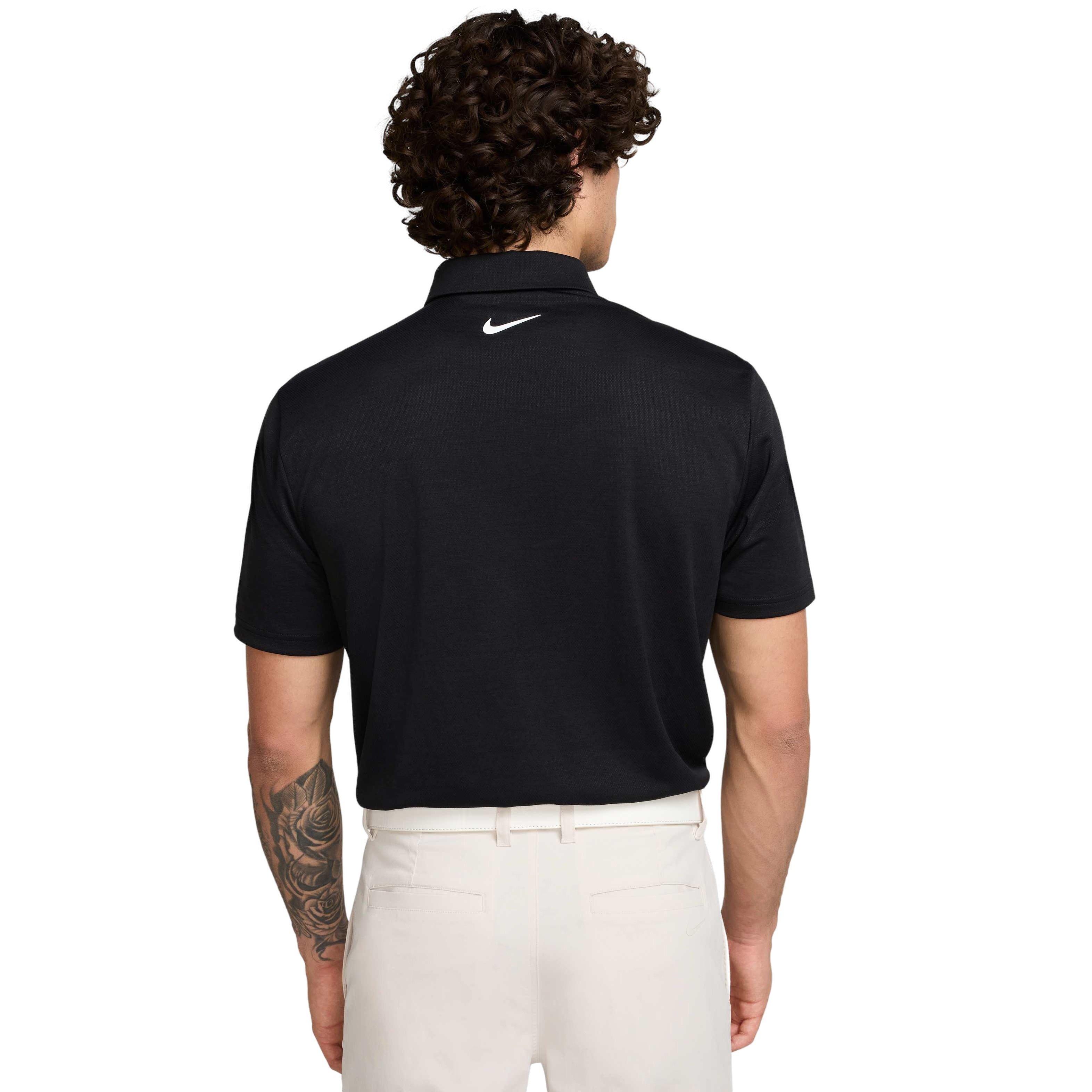 Nike Men's Tour Jacquard Dri-FIT Golf Polo - BLACK Thumbnail View 2