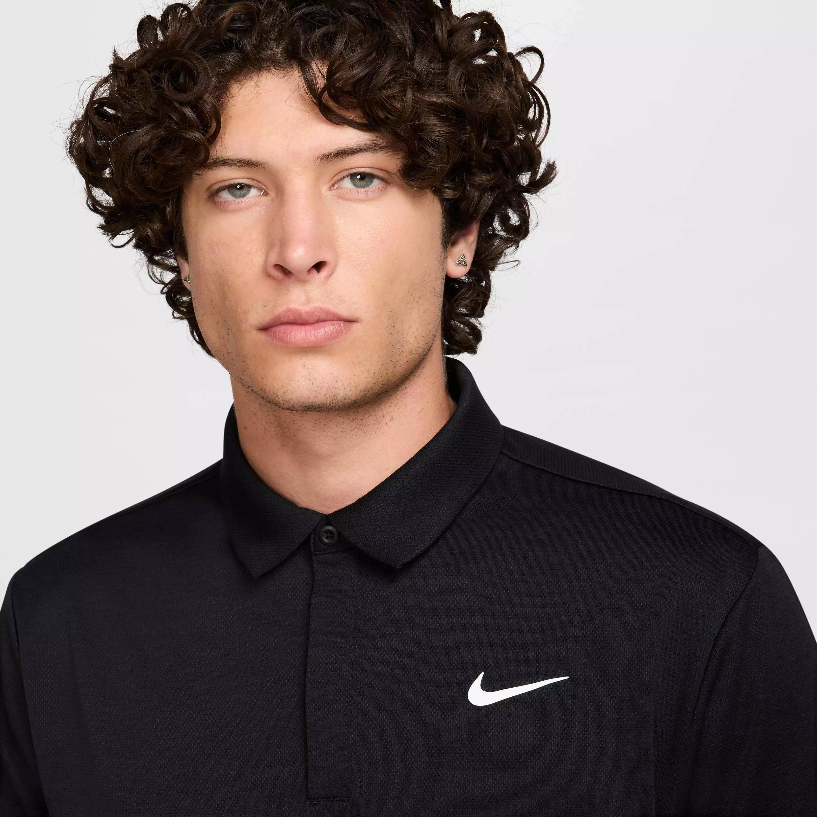 Nike Men's Tour Jacquard Dri-FIT Golf Polo - BLACK