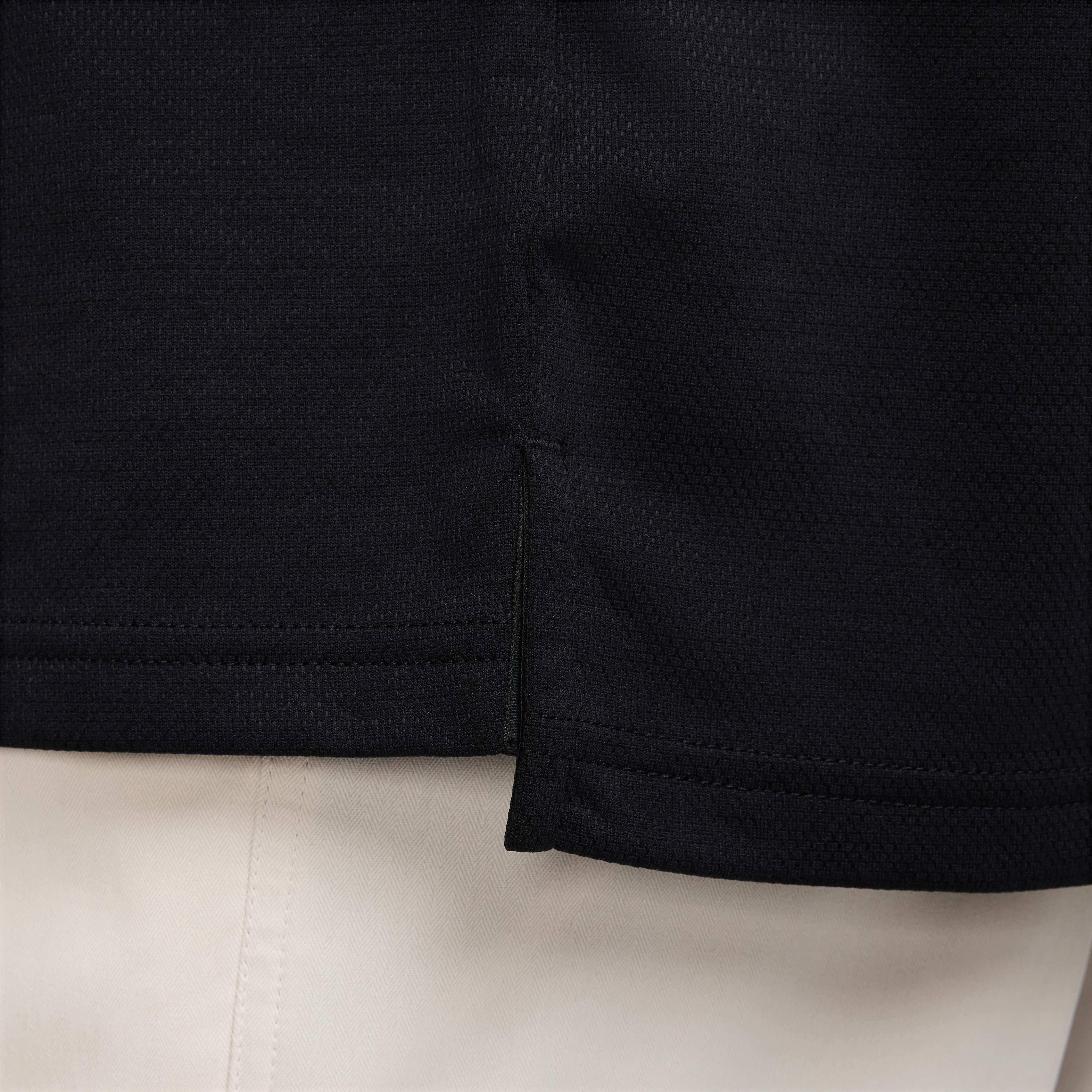 Nike Men's Tour Jacquard Dri-FIT Golf Polo - BLACK Thumbnail View 4