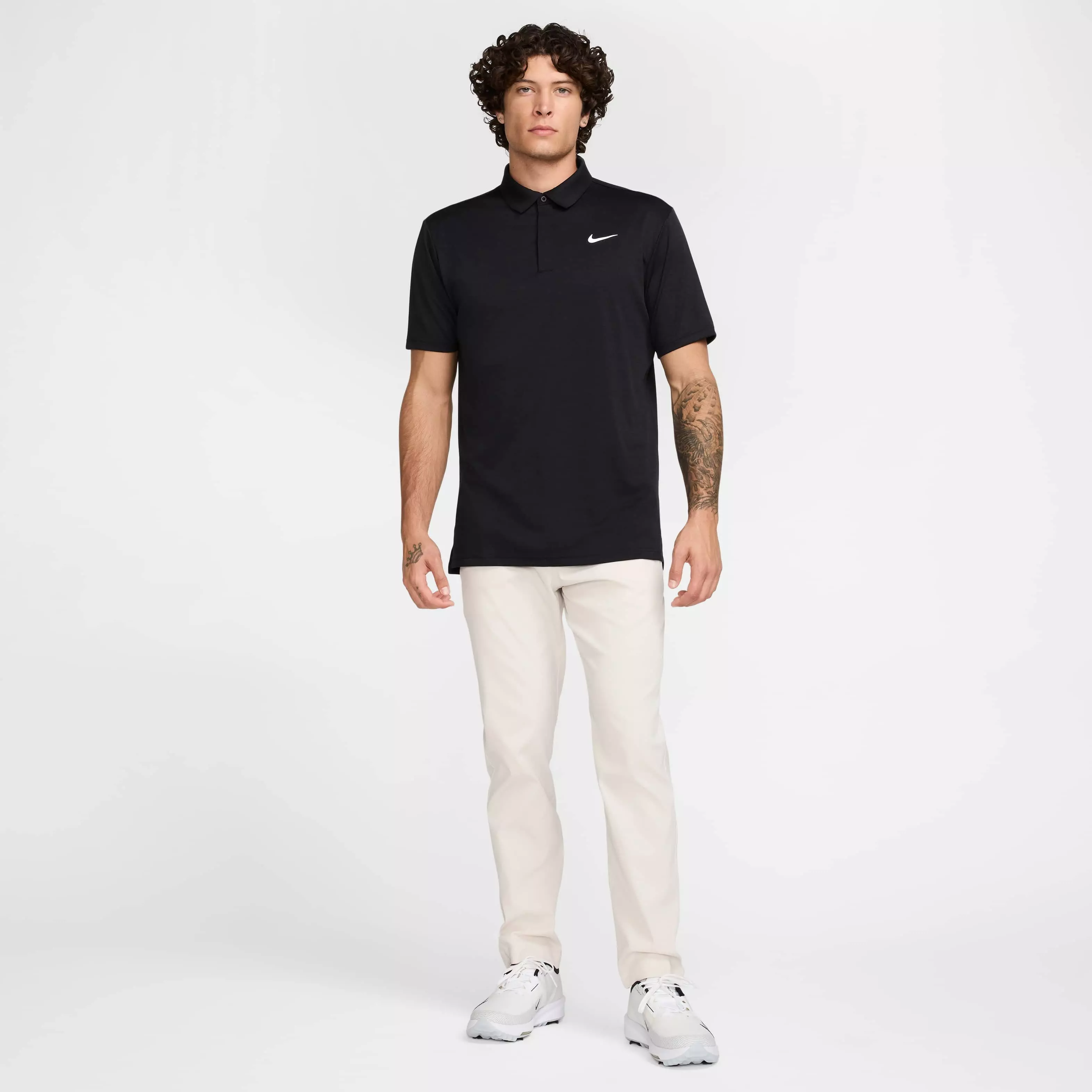 Nike Men's Tour Jacquard Dri-FIT Golf Polo - BLACK