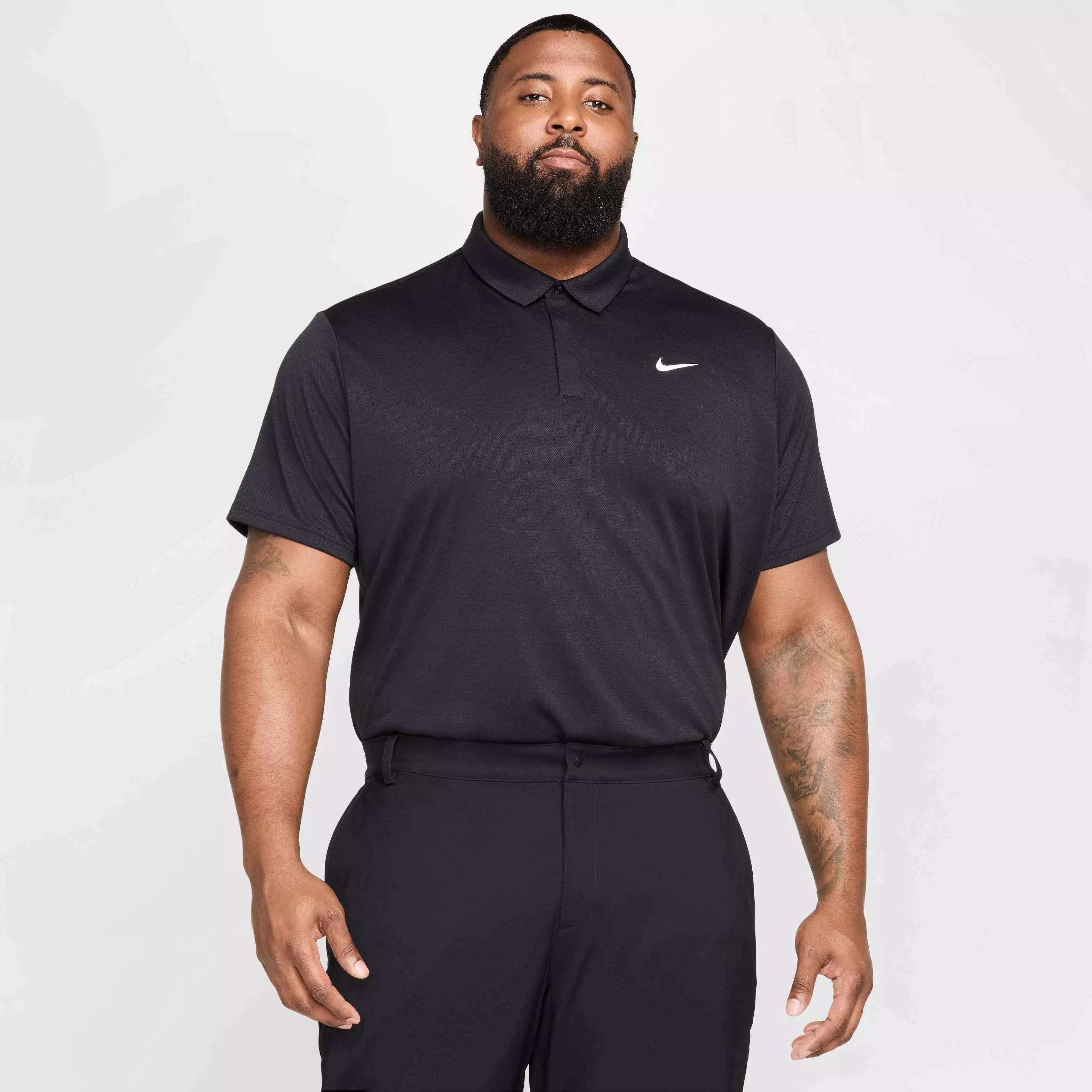 Nike Men's Tour Jacquard Dri-FIT Golf Polo - BLACK
