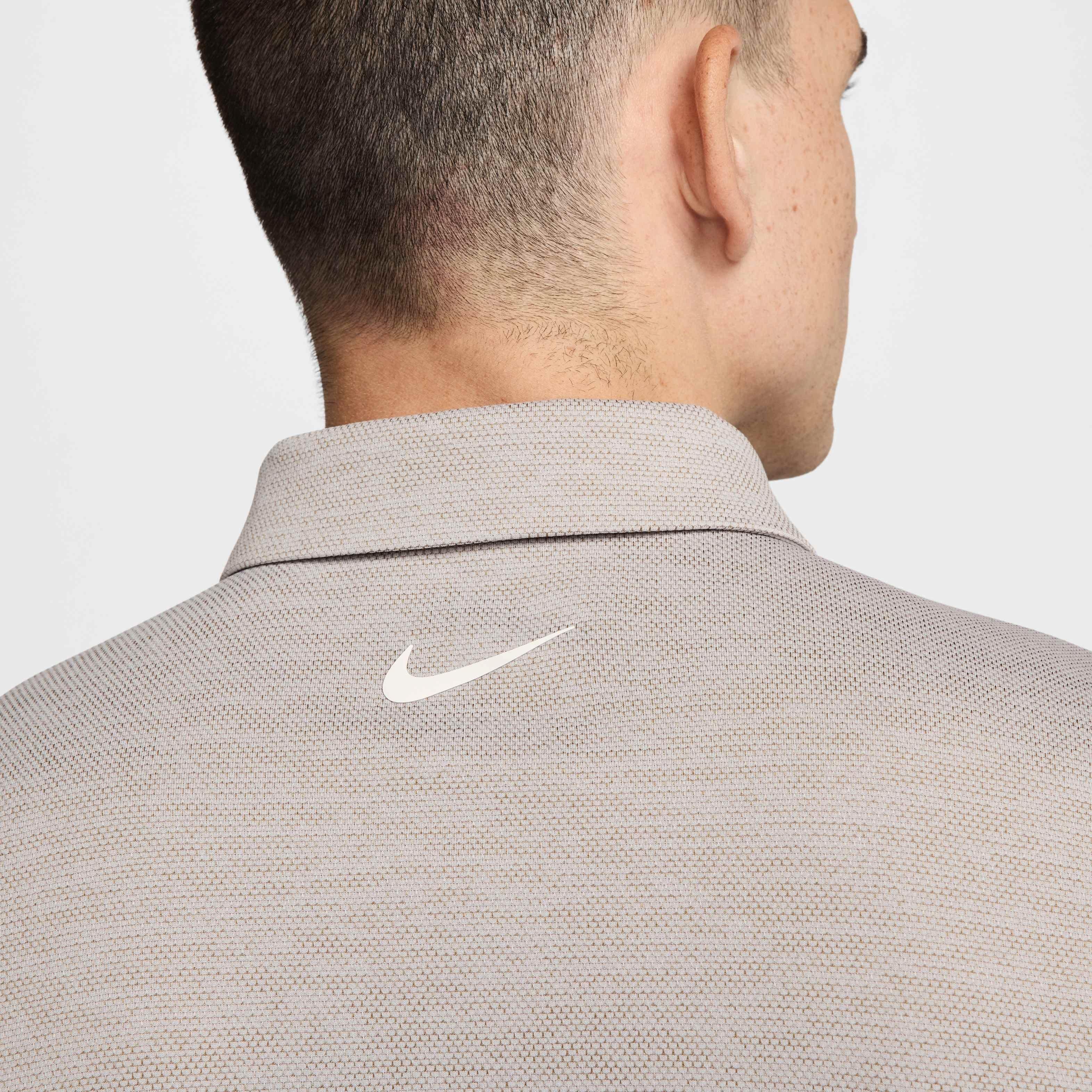 Nike Men's Tour Jacquard Dri-FIT Golf Polo - GREY Thumbnail View 5