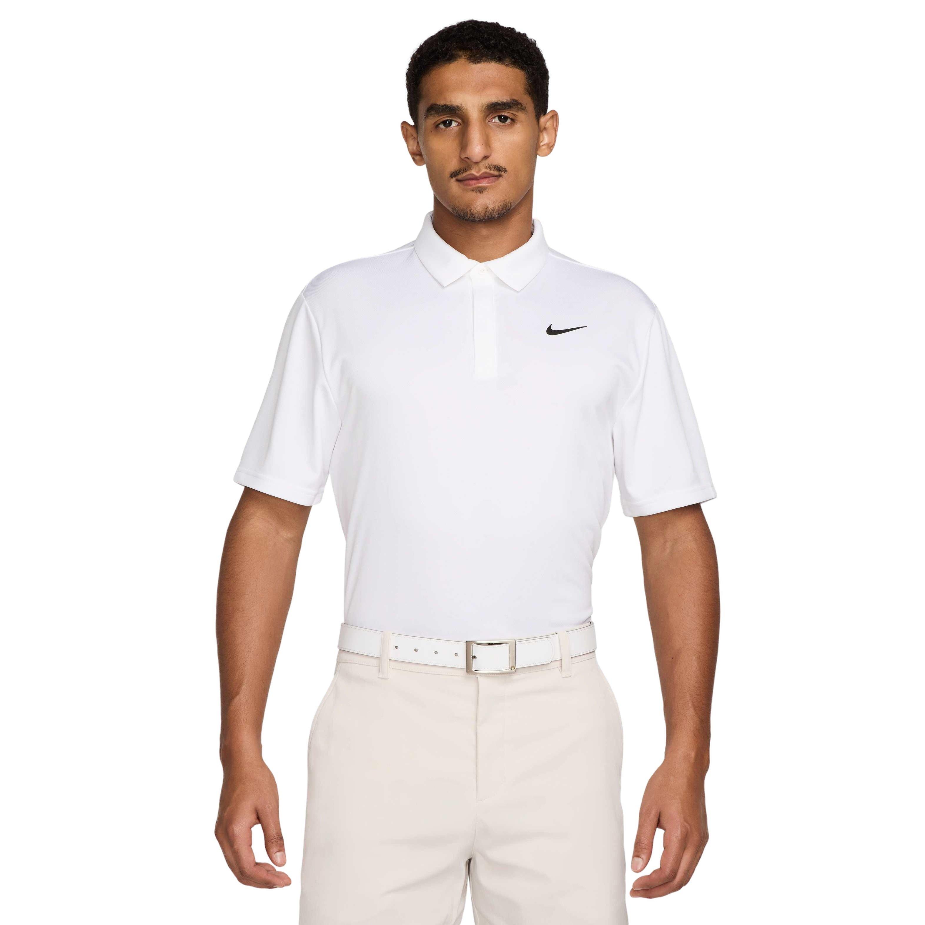Nike Men's Tour Jacquard Dri-FIT Golf Polo - WHITE Thumbnail View 1