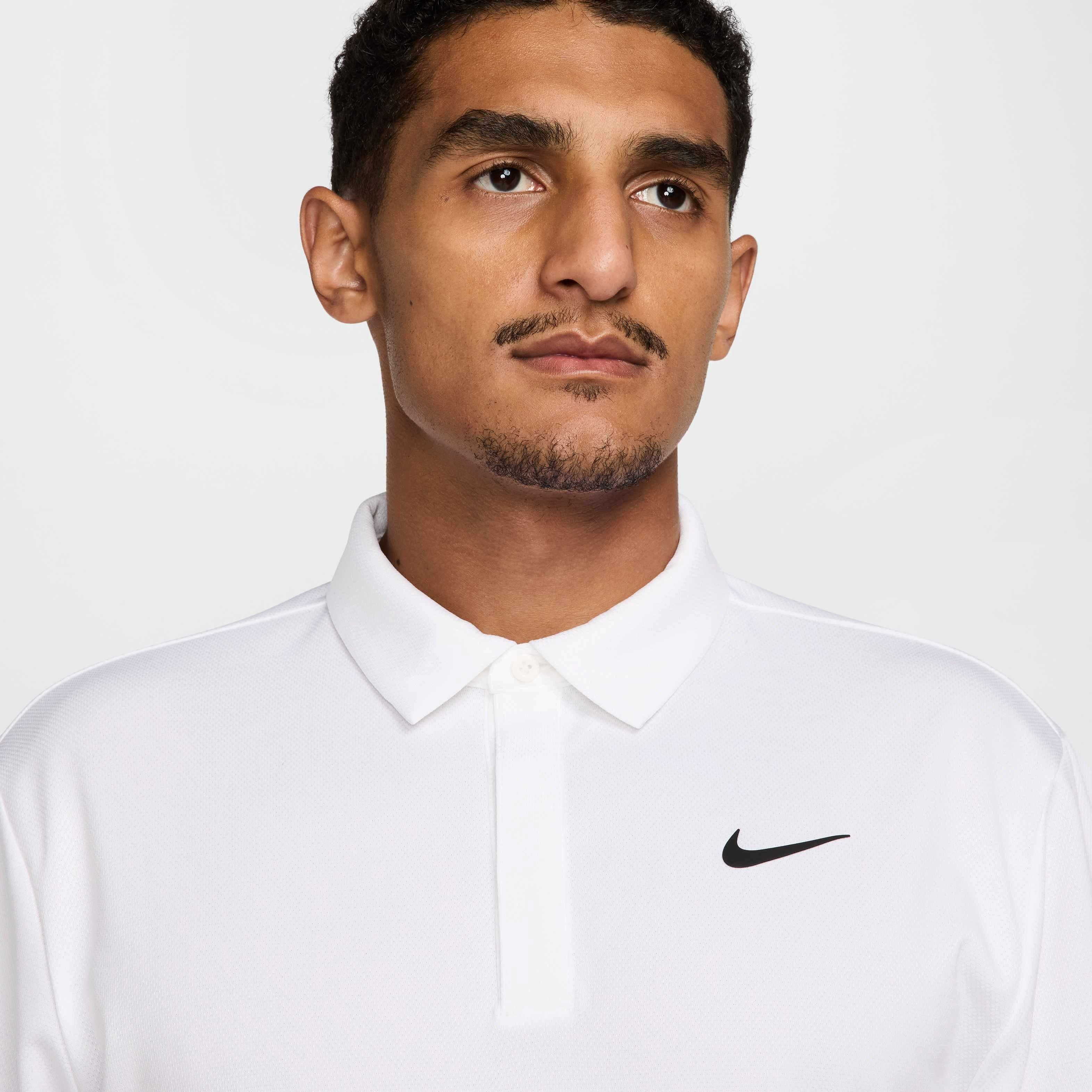 Nike Men's Tour Jacquard Dri-FIT Golf Polo - WHITE Thumbnail View 3