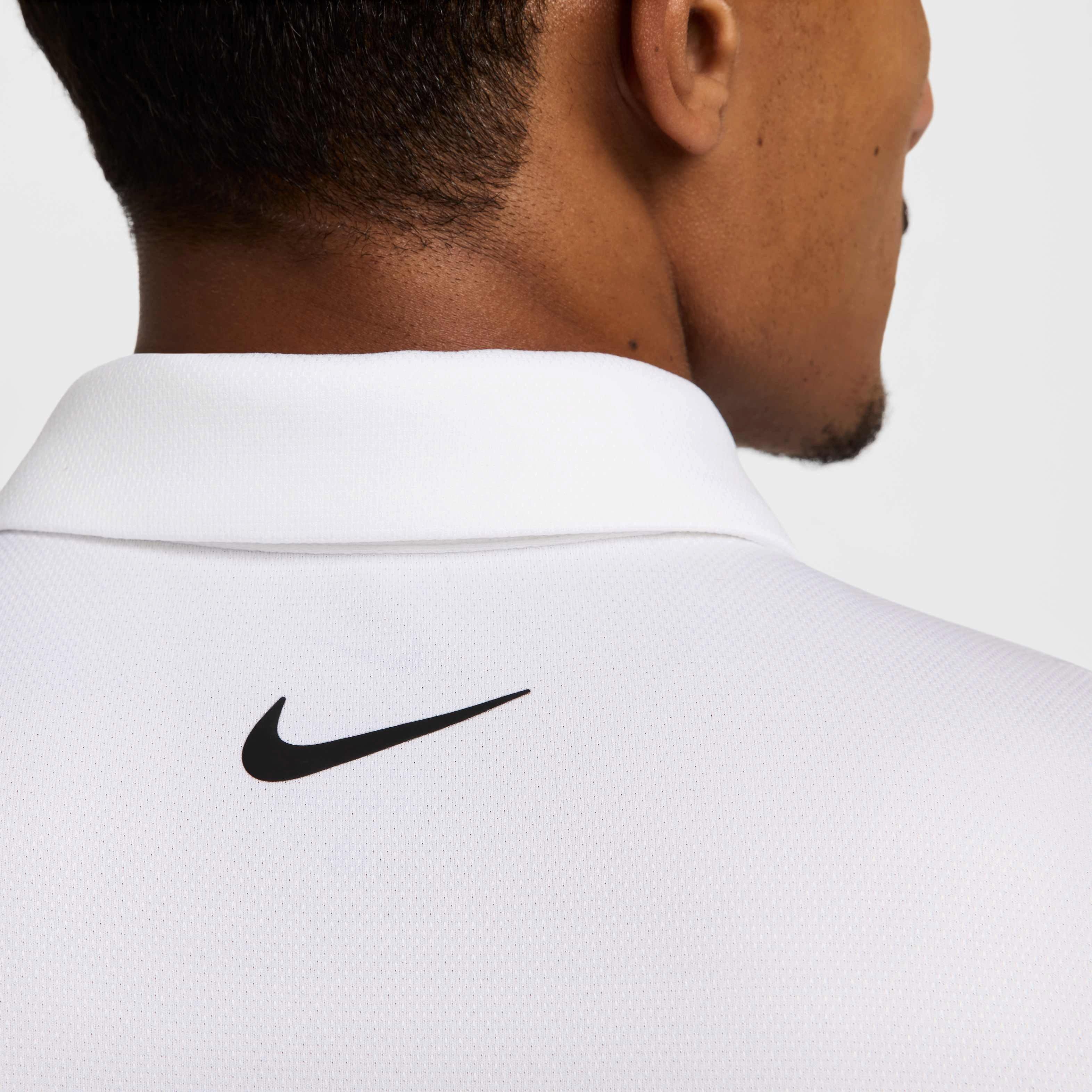 Nike Men's Tour Jacquard Dri-FIT Golf Polo - WHITE Thumbnail View 4