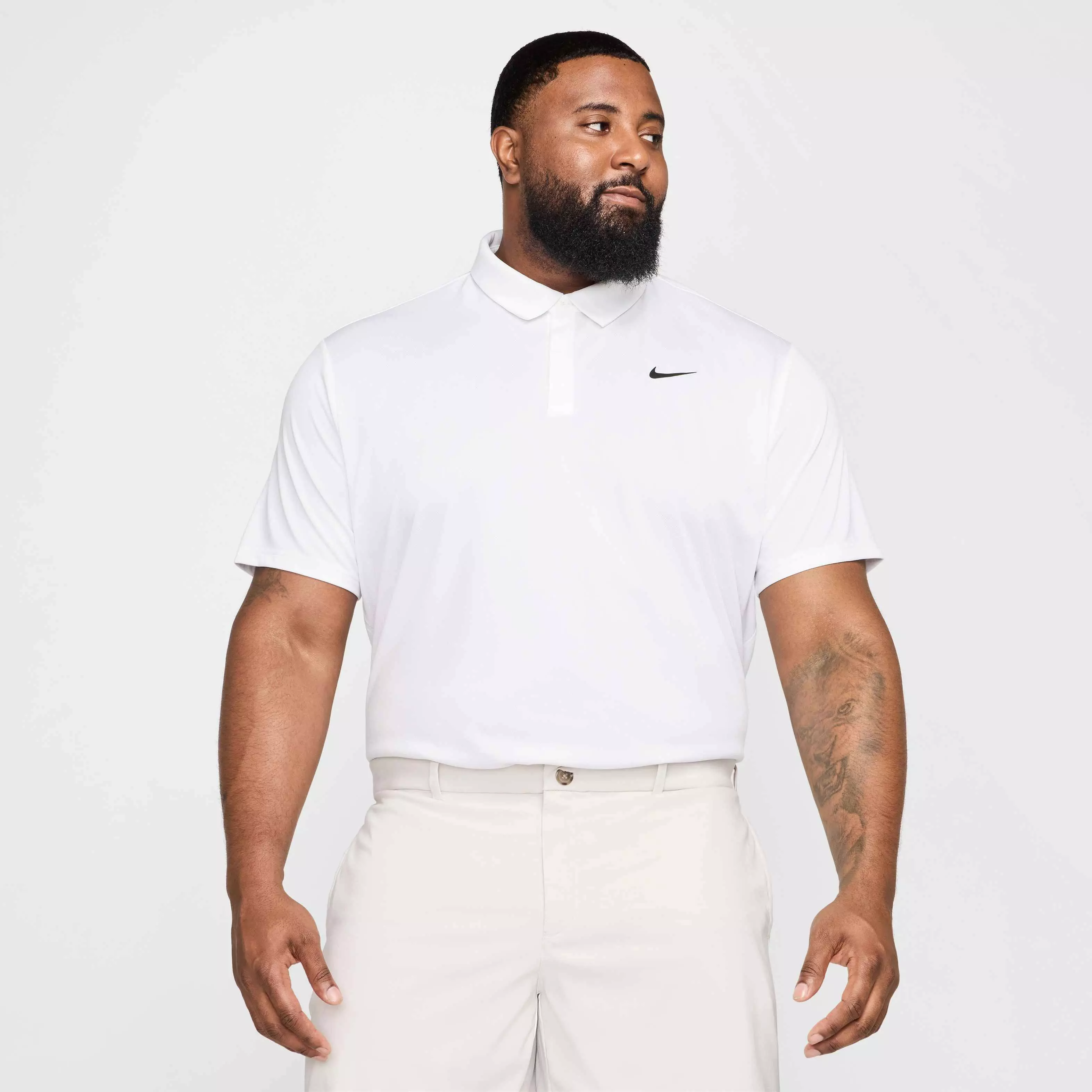 Nike Men's Tour Jacquard Dri-FIT Golf Polo - WHITE