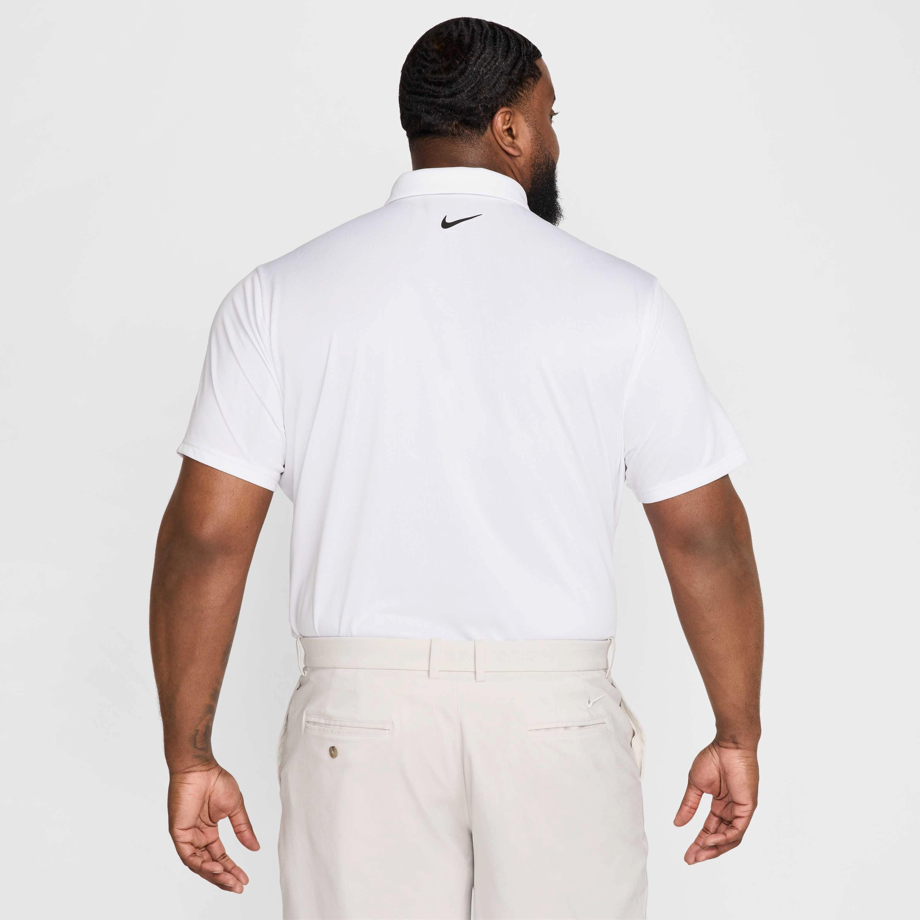 Nike Men's Tour Jacquard Dri-FIT Golf Polo - WHITE Thumbnail View 8