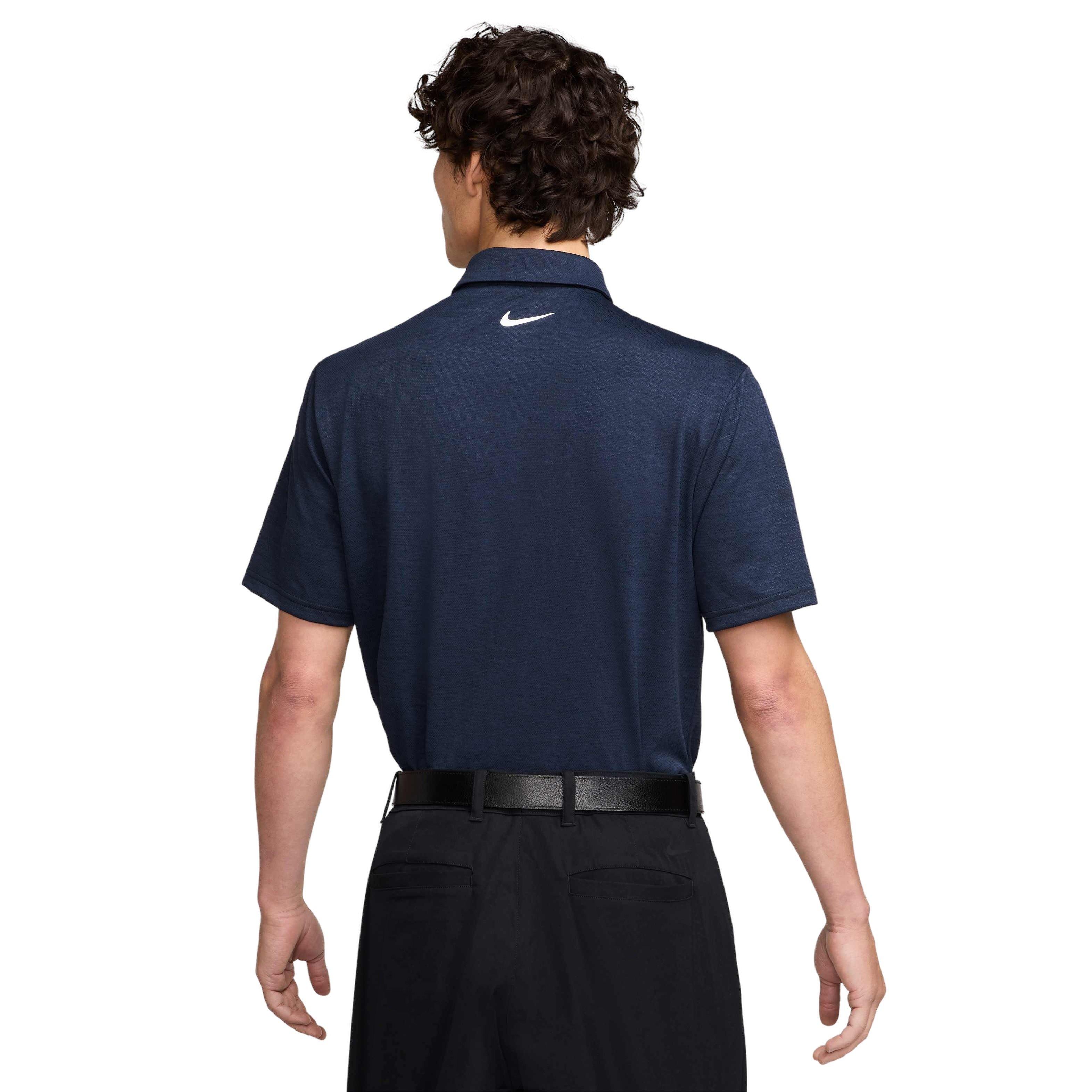 Nike Men's Tour Jacquard Dri-FIT Golf Polo - NAVY Thumbnail View 2
