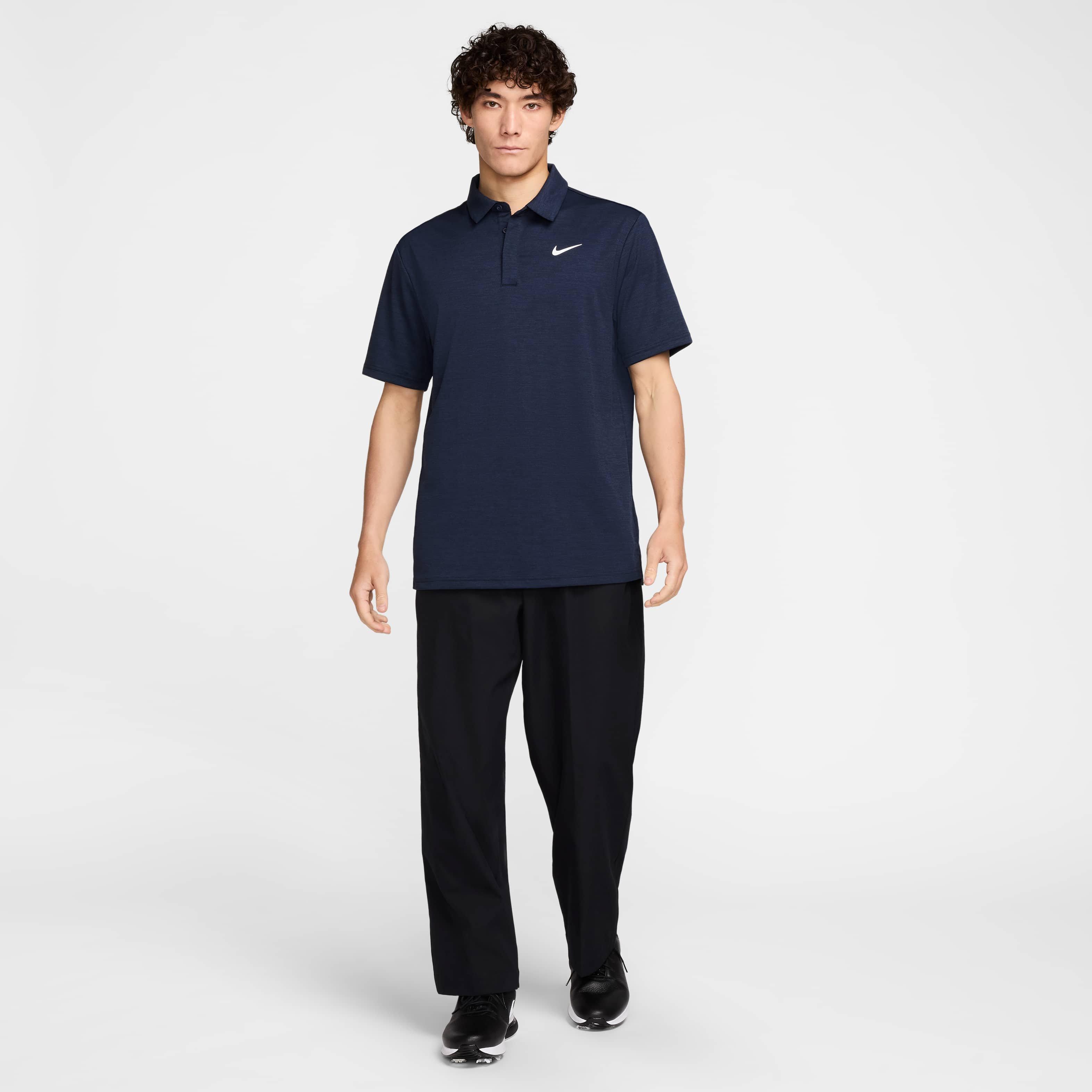 Nike Men's Tour Jacquard Dri-FIT Golf Polo - NAVY Thumbnail View 6