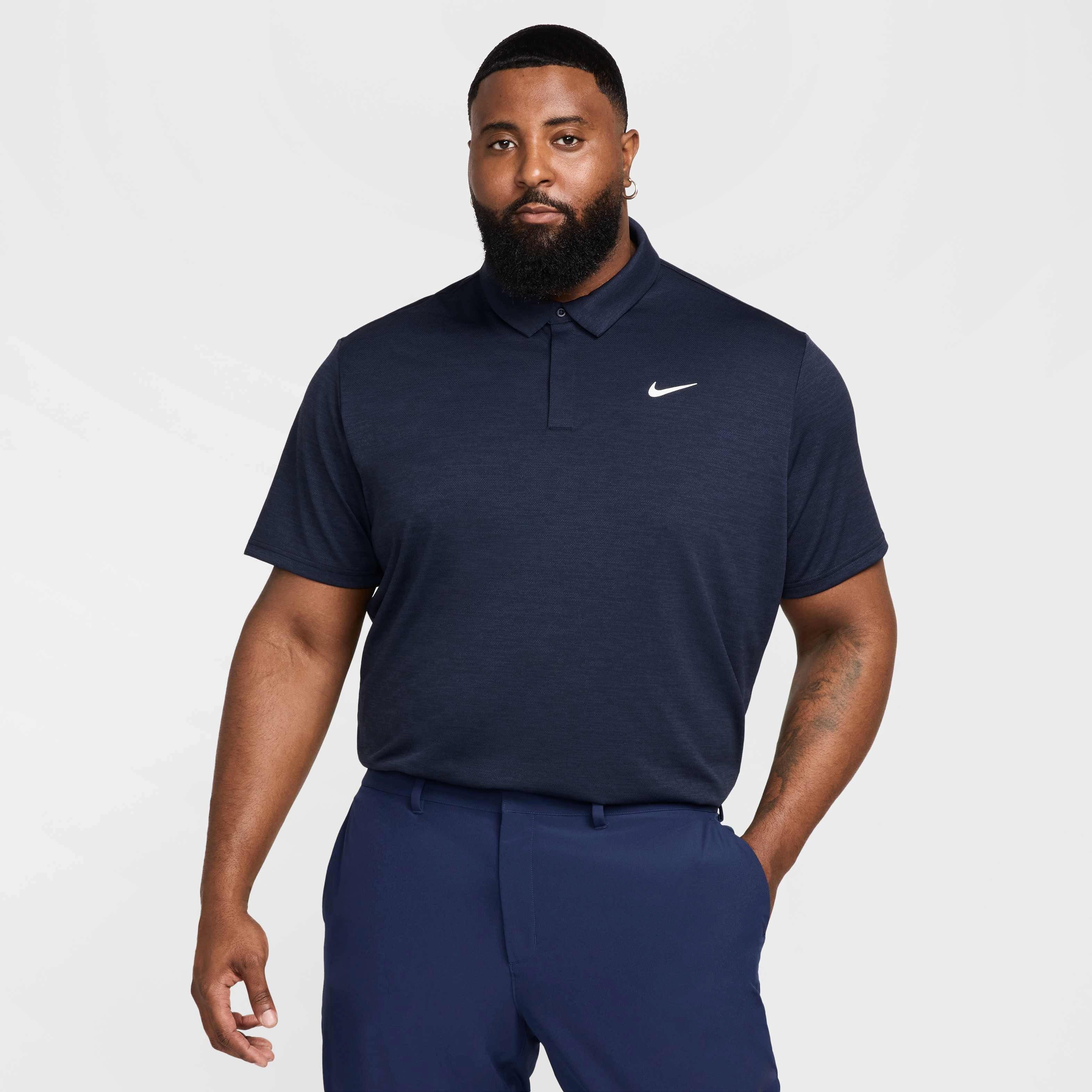 Nike Men's Tour Jacquard Dri-FIT Golf Polo - NAVY Thumbnail View 7