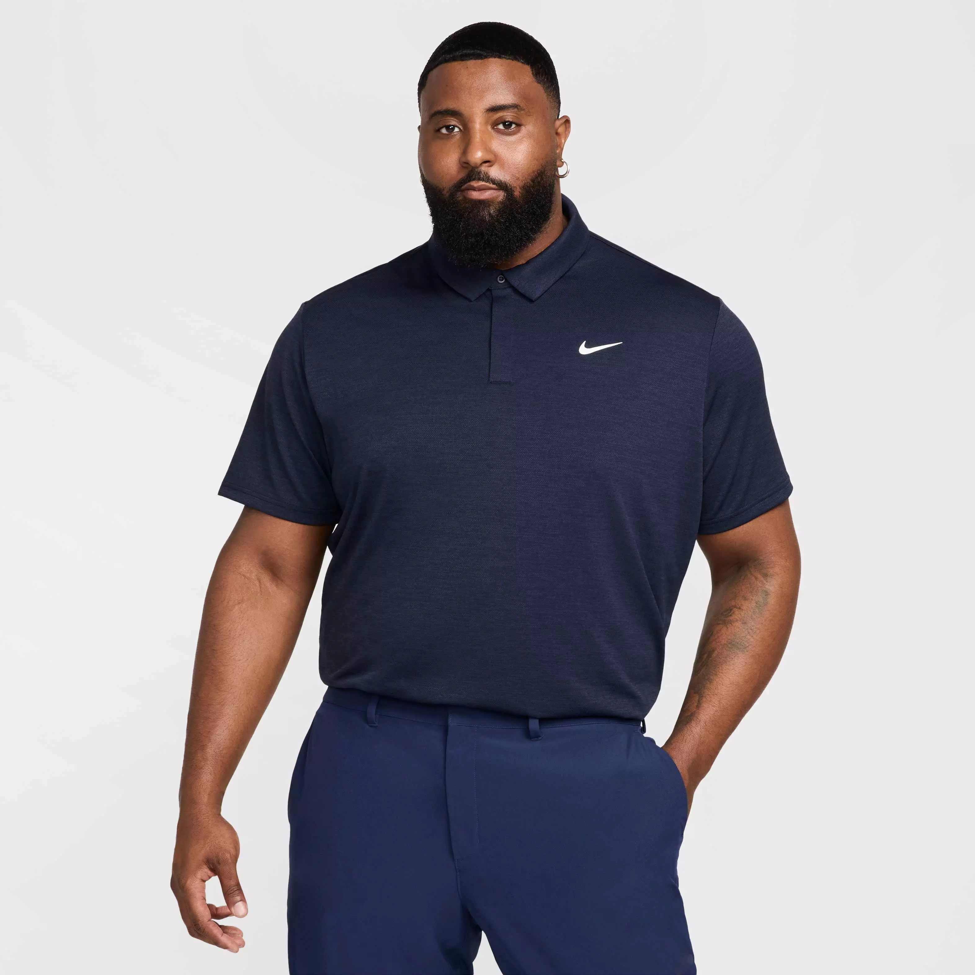 Nike Men's Tour Jacquard Dri-FIT Golf Polo - NAVY
