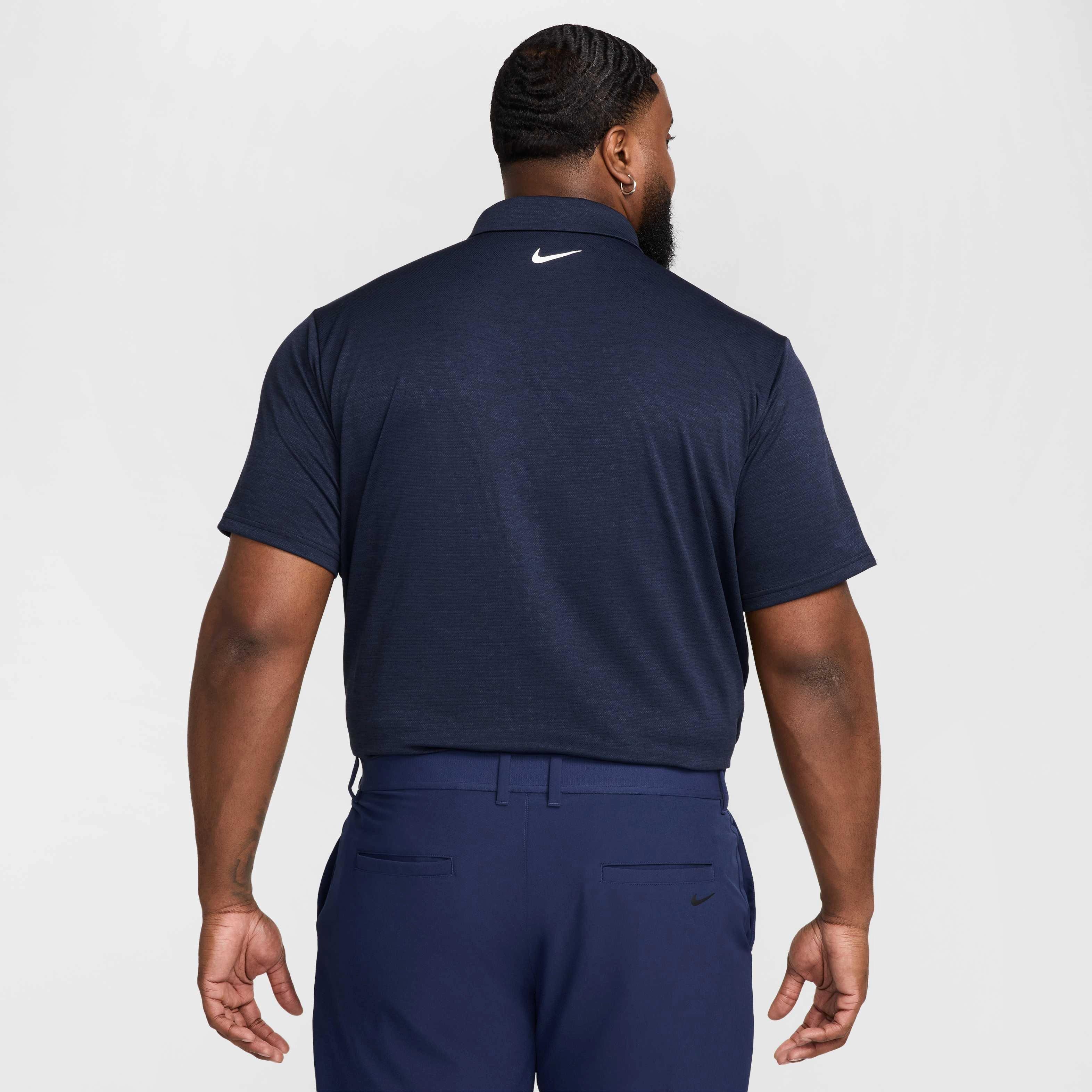 Nike Men's Tour Jacquard Dri-FIT Golf Polo - NAVY Thumbnail View 8