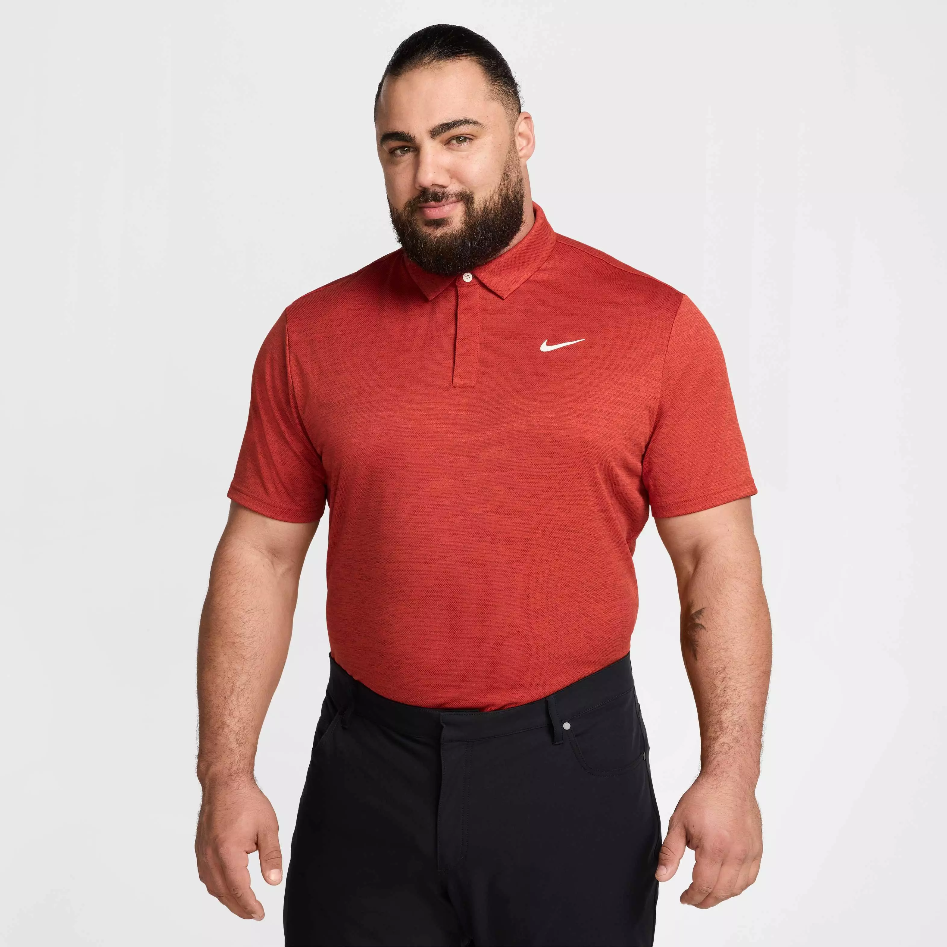 Nike Men's Tour Jacquard Dri-FIT Golf Polo - RED