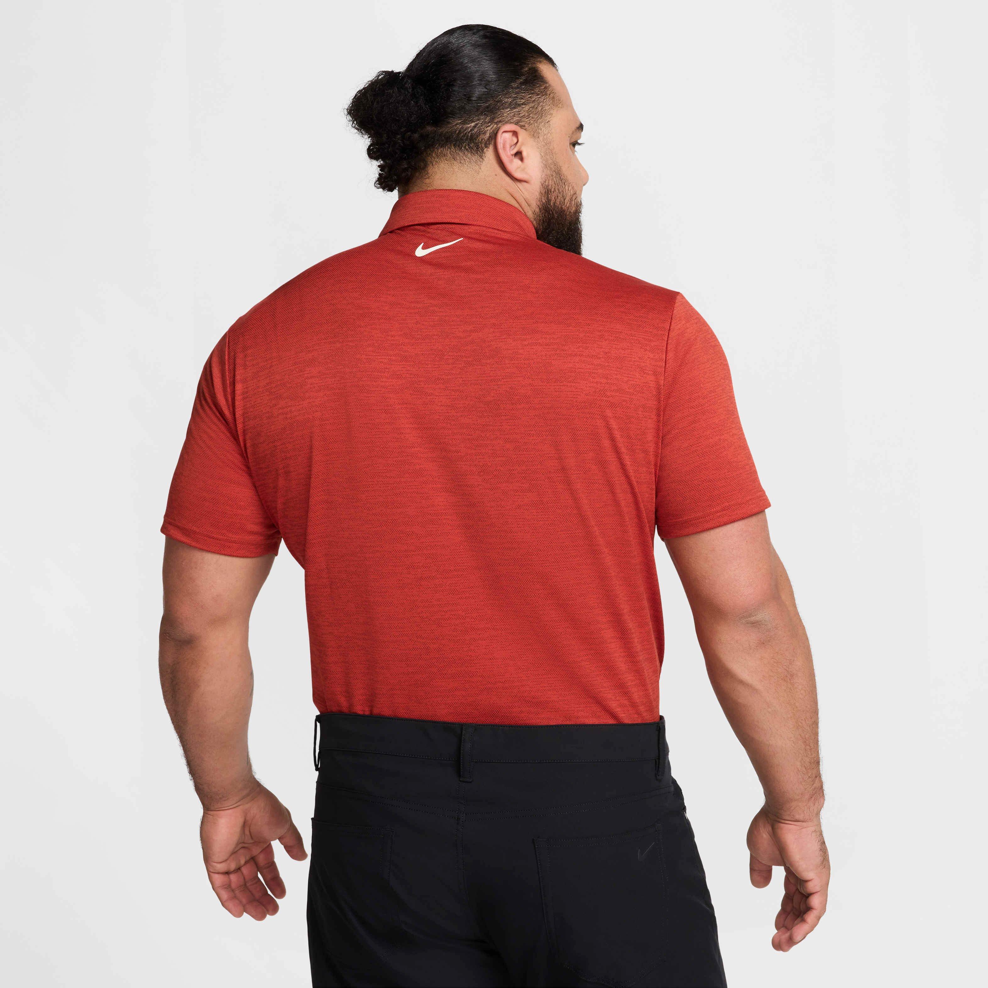 Nike Men's Tour Jacquard Dri-FIT Golf Polo - RED Thumbnail View 8