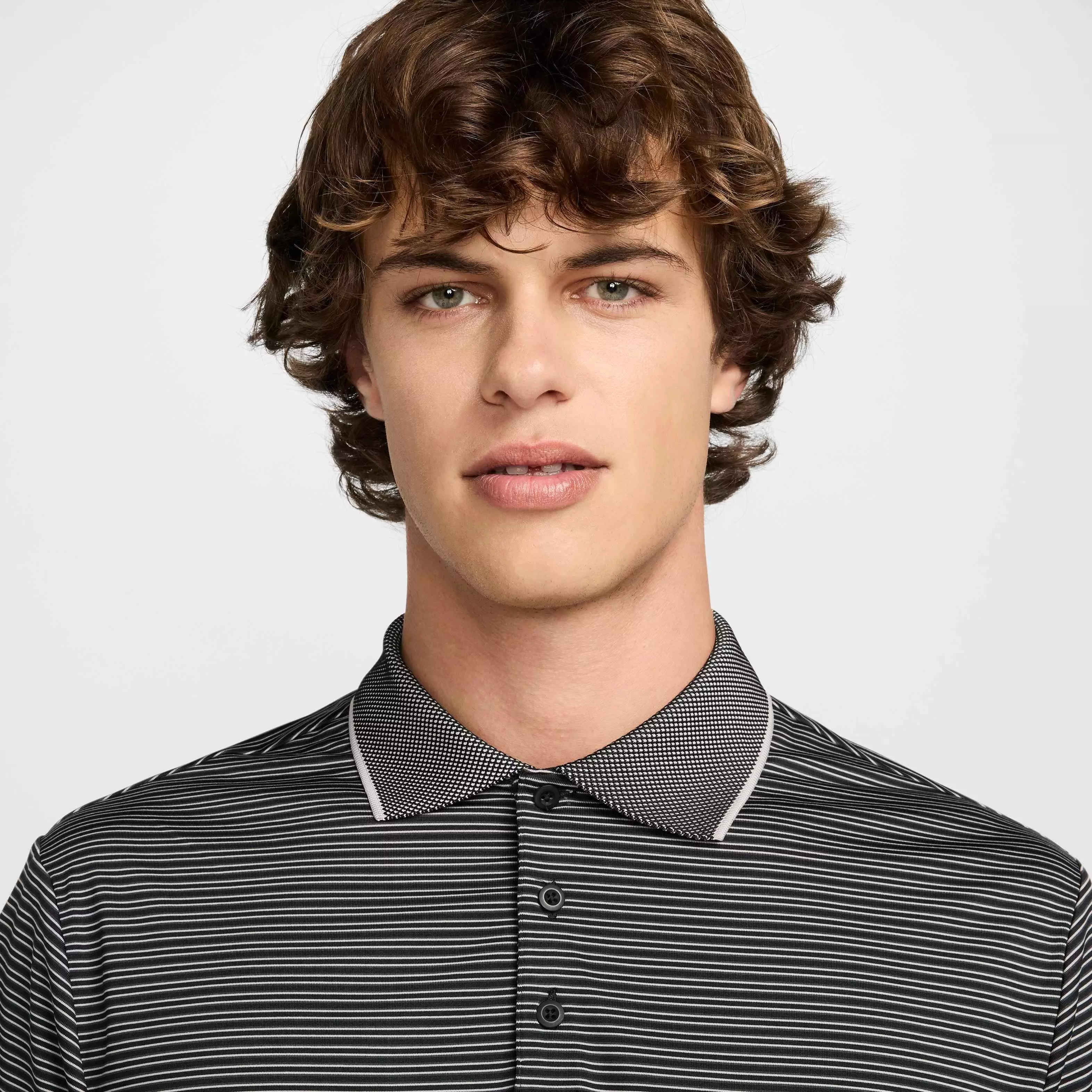 Nike Men's Tour Dri-FIT Striped Golf Polo - BLACK