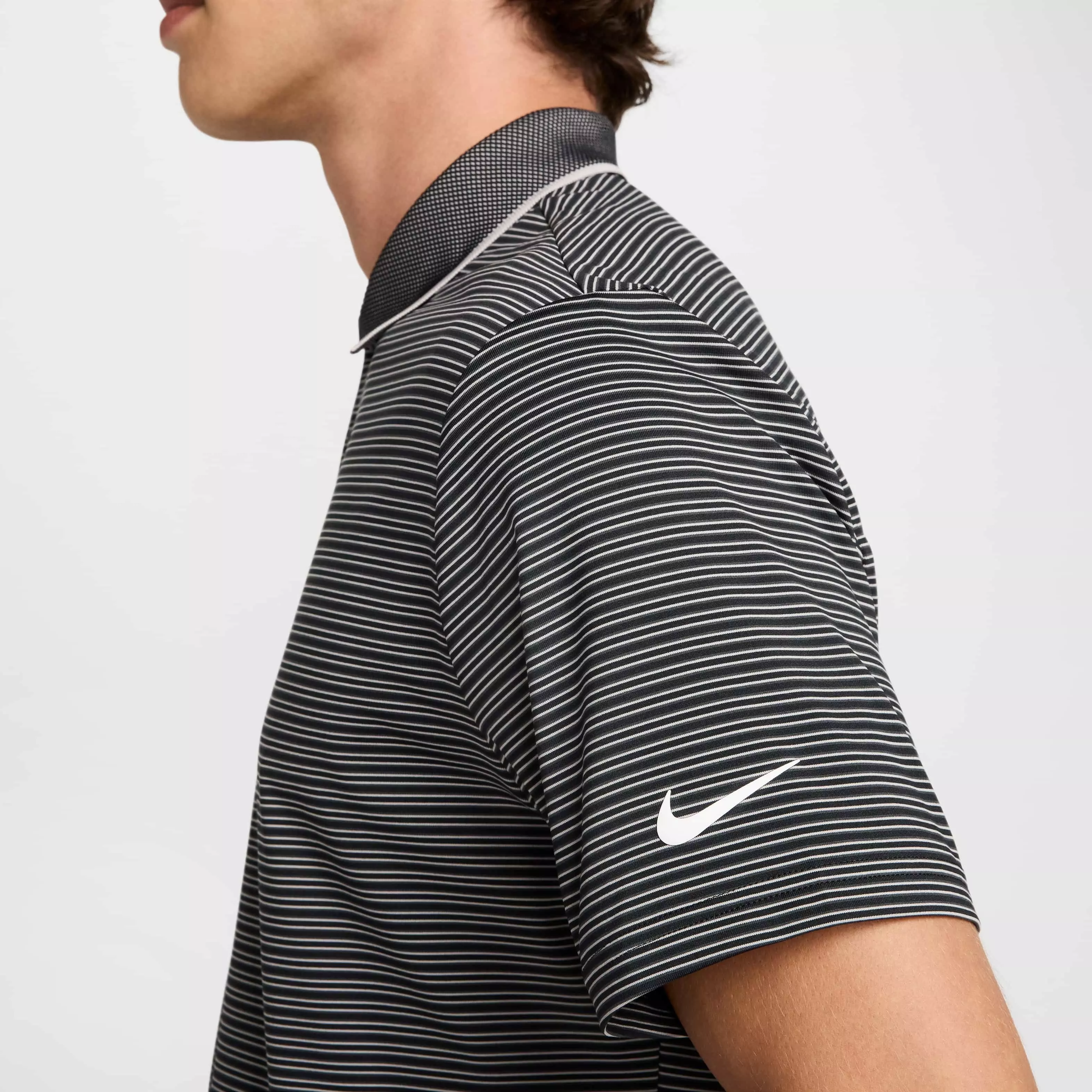 Nike Men's Tour Dri-FIT Striped Golf Polo - BLACK