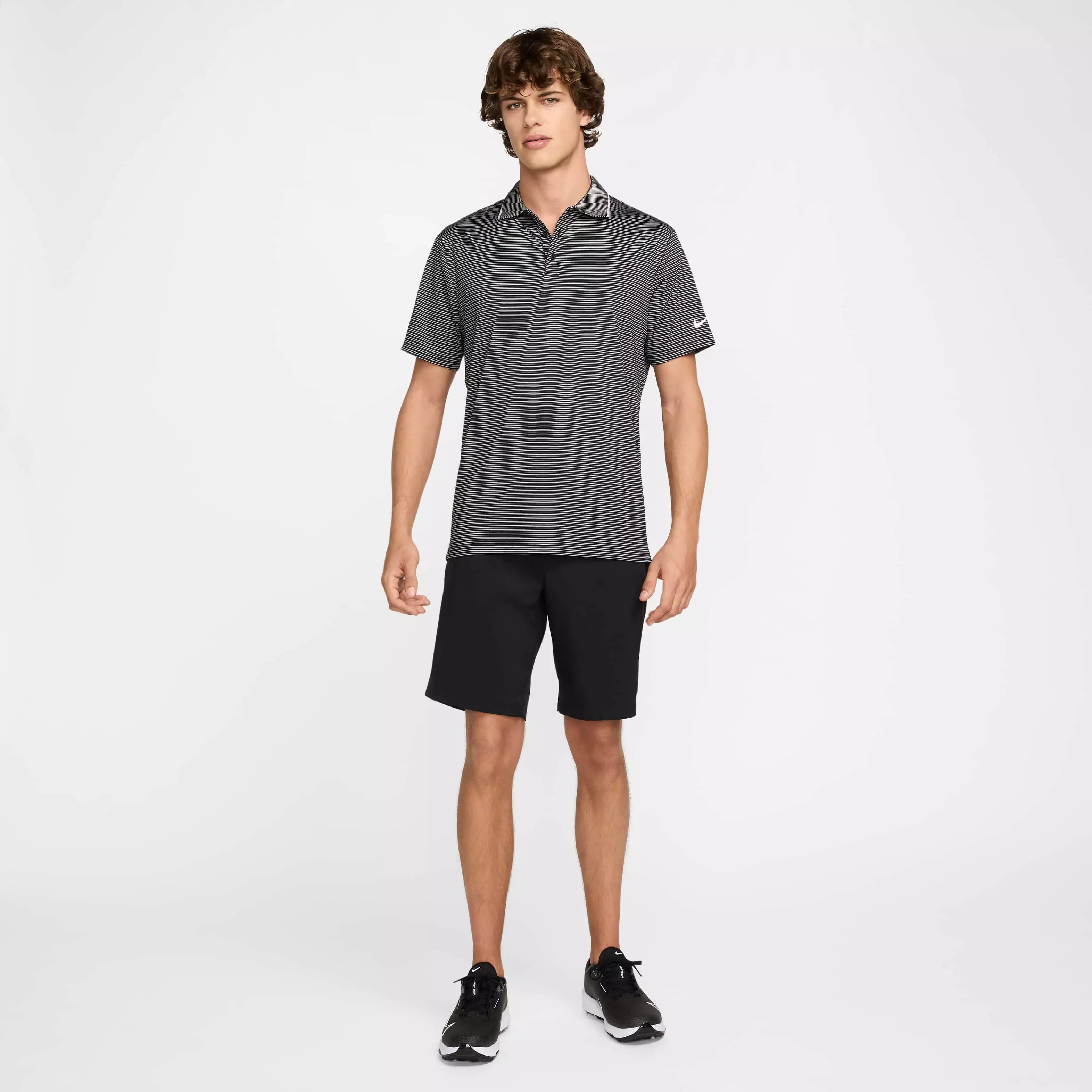 Nike Men's Tour Dri-FIT Striped Golf Polo - BLACK