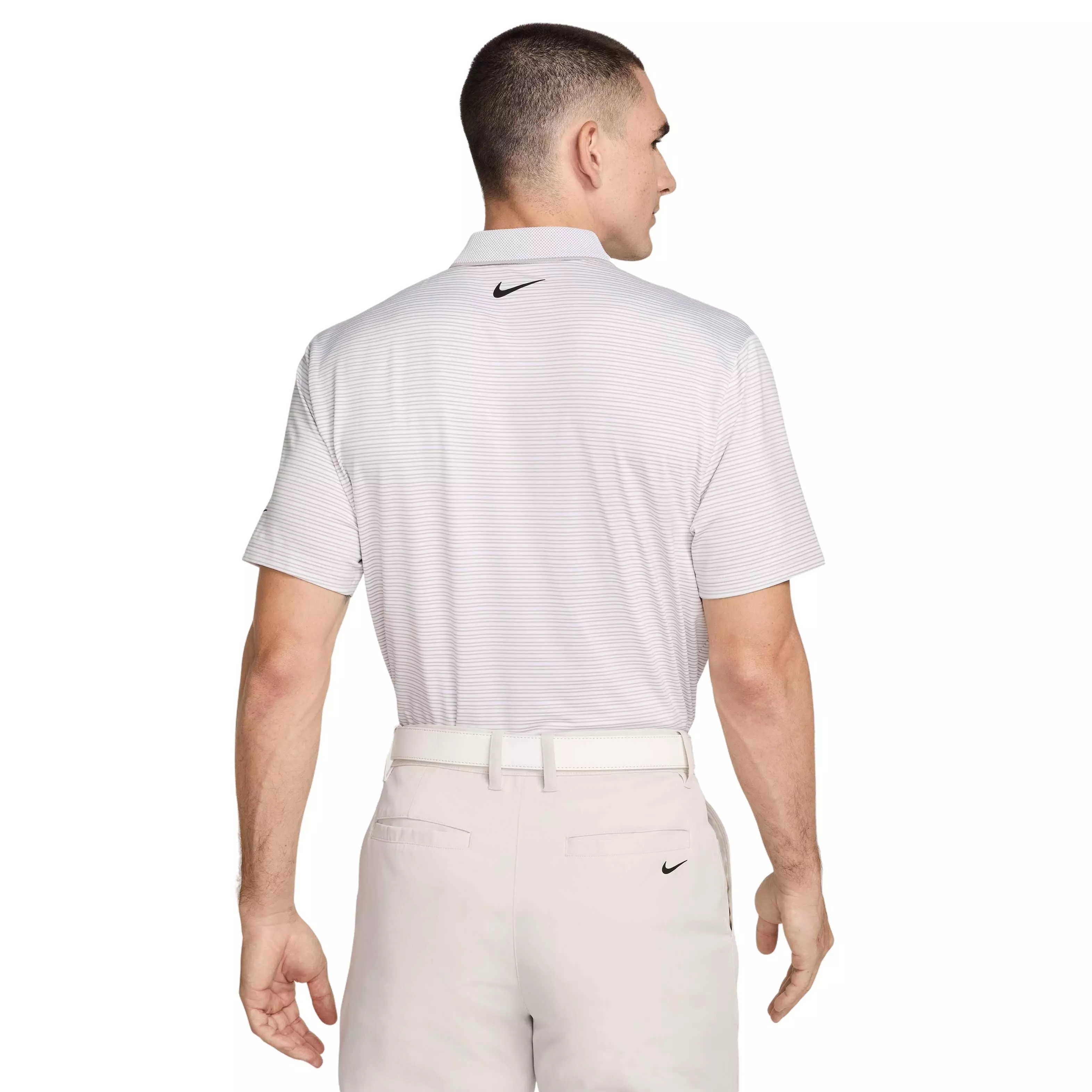 Nike Men's Tour Dri-FIT Striped Golf Polo - WHITE
