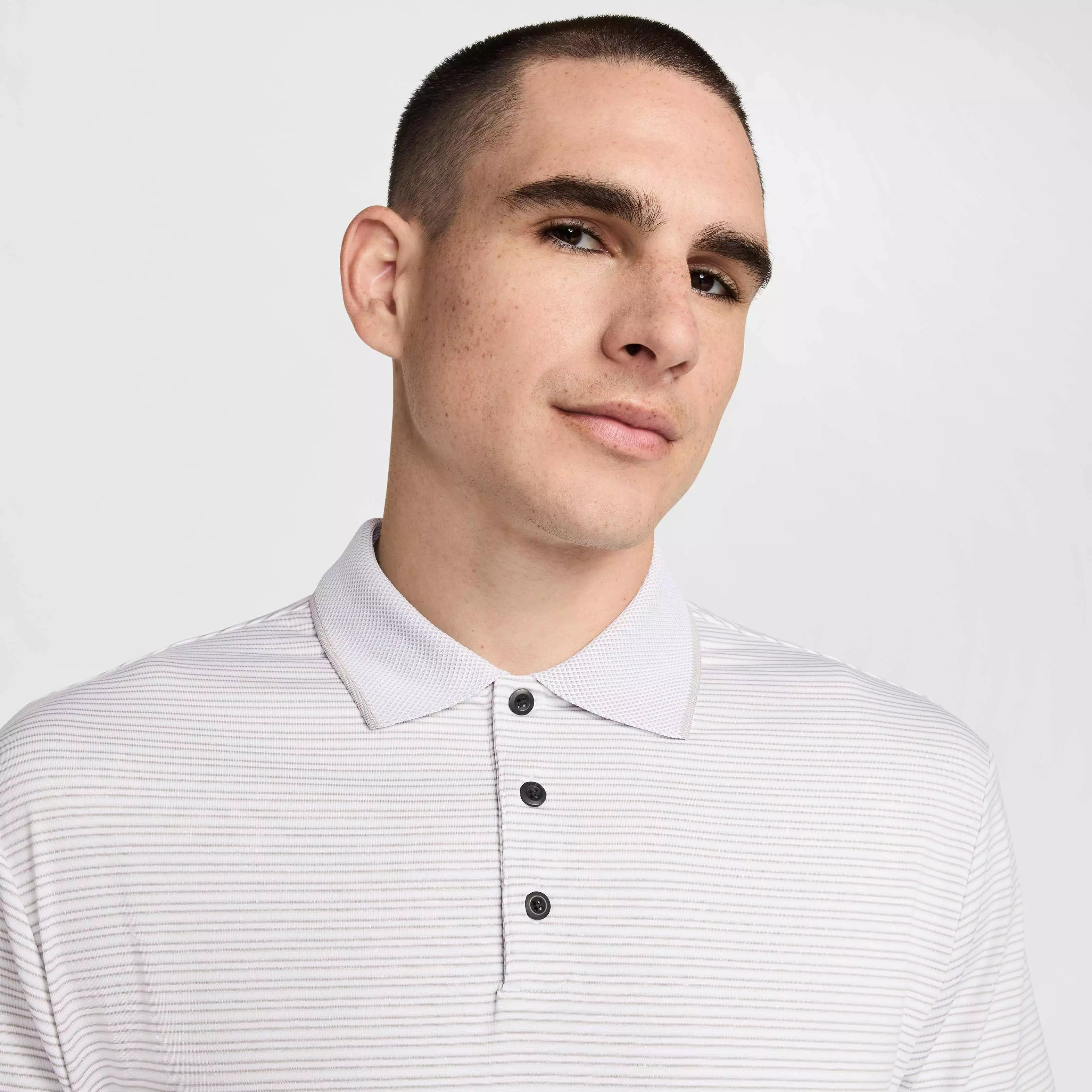 Nike Men's Tour Dri-FIT Striped Golf Polo - WHITE