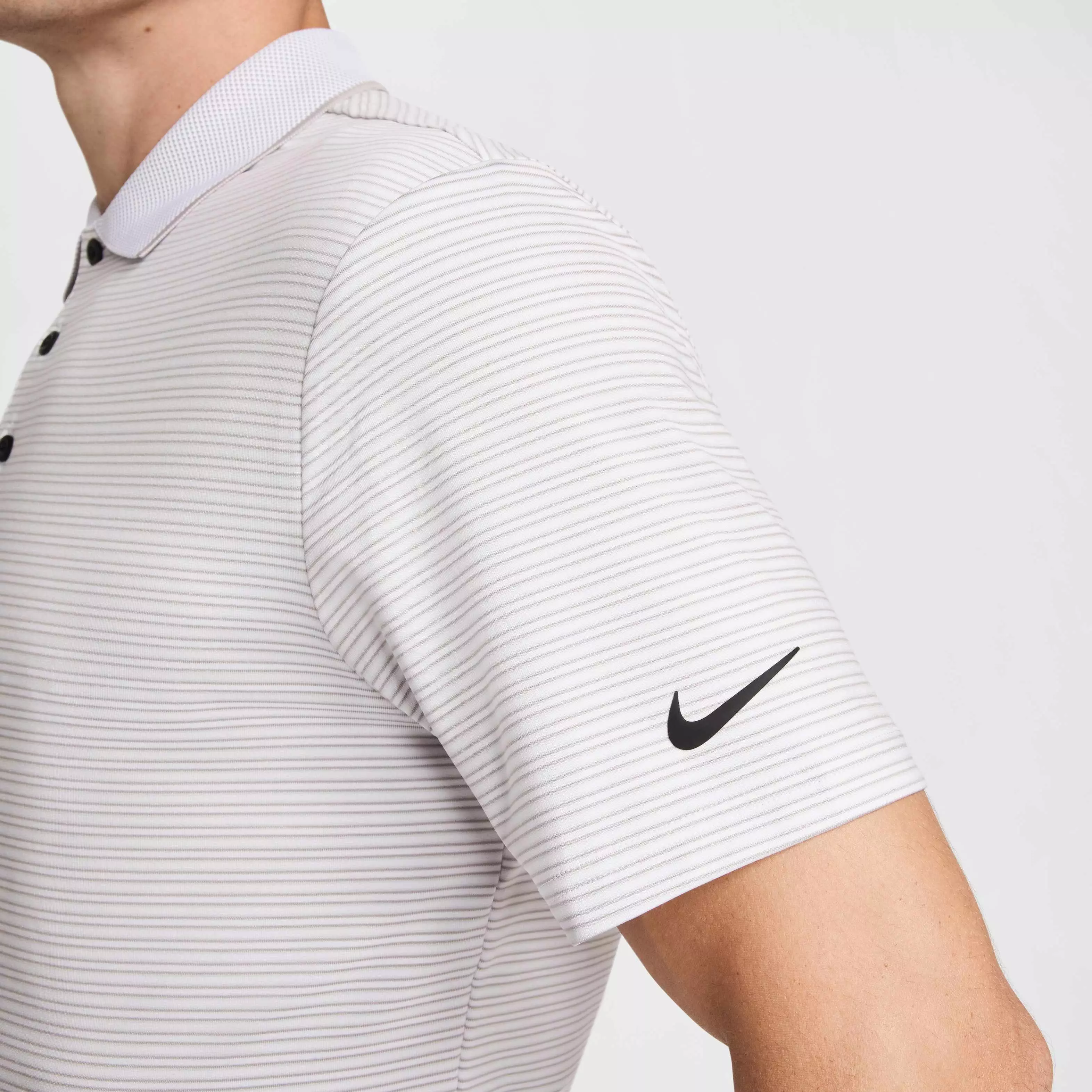 Nike Men's Tour Dri-FIT Striped Golf Polo - WHITE