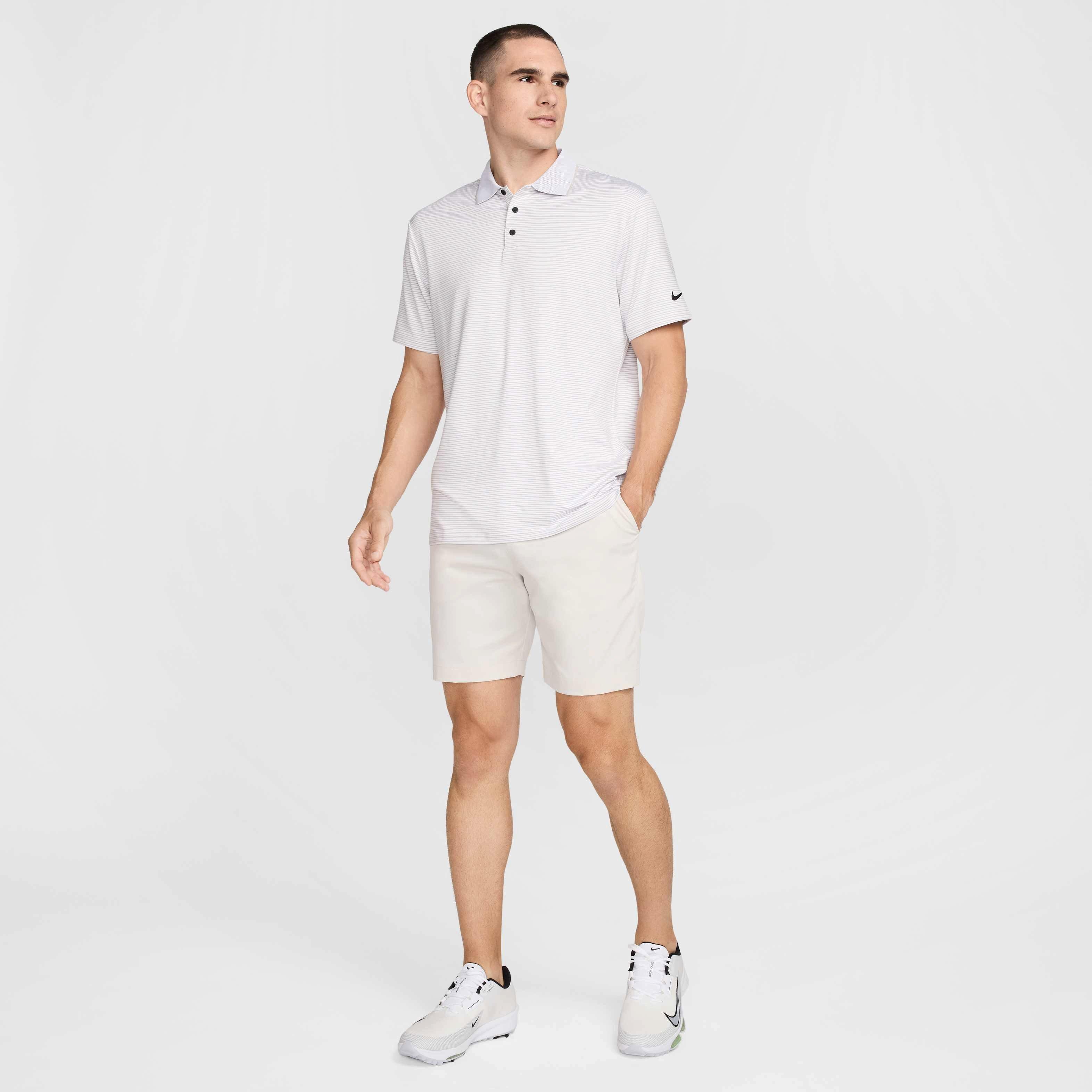 Nike Men's Tour Dri-FIT Striped Golf Polo - WHITE Thumbnail View 7