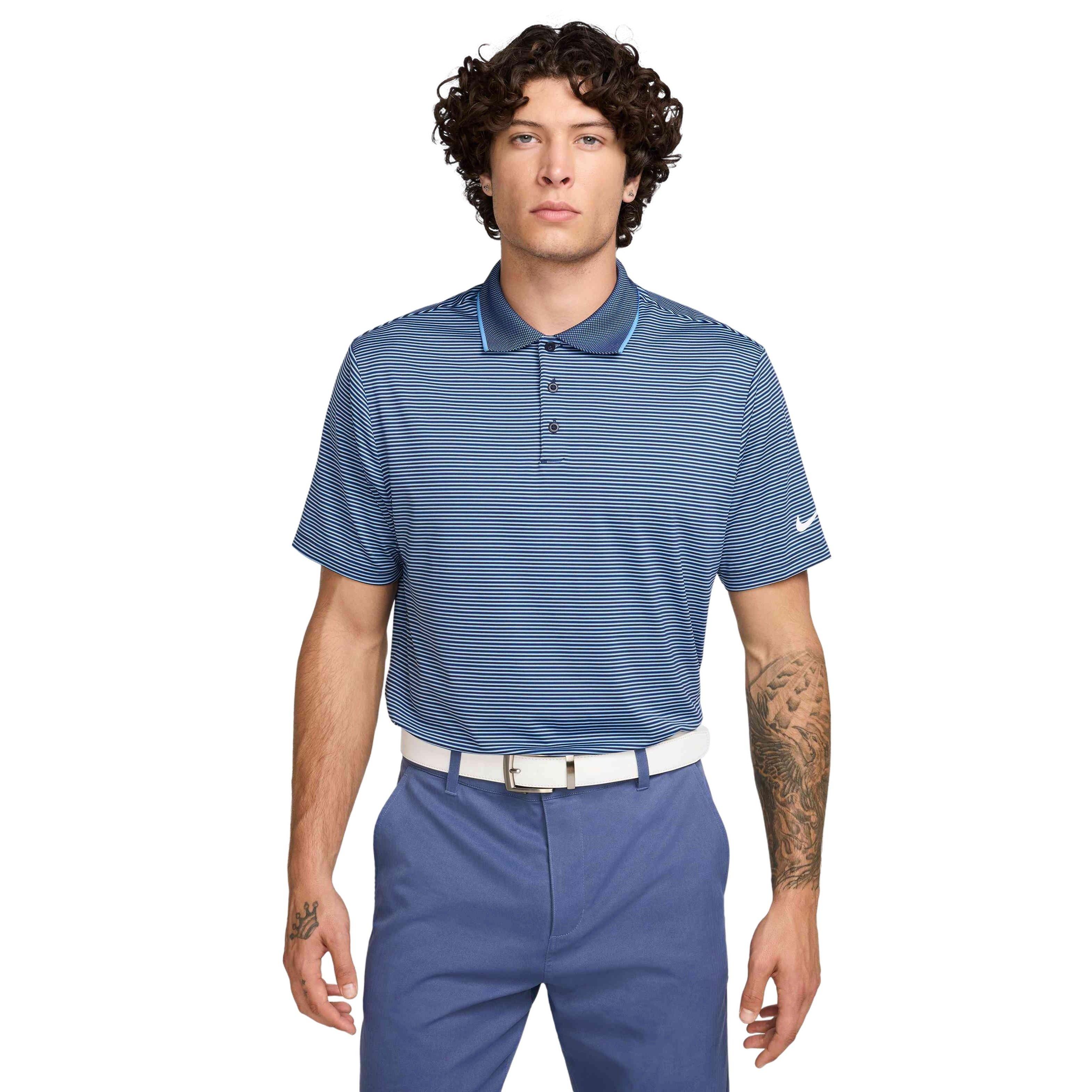 Nike Men's Tour Dri-FIT Striped Golf Polo - NAVY Thumbnail View 1