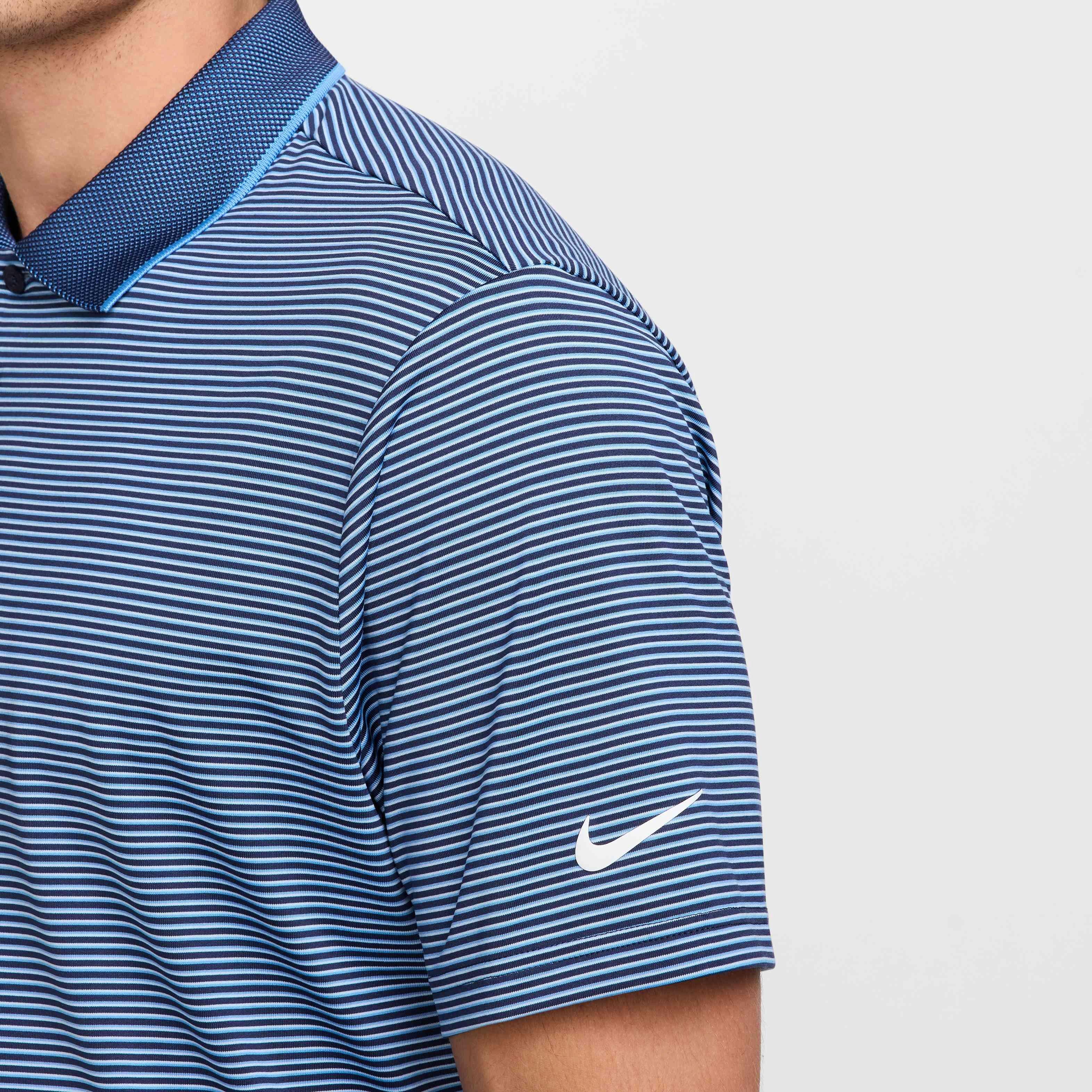 Nike Men's Tour Dri-FIT Striped Golf Polo - NAVY Thumbnail View 4