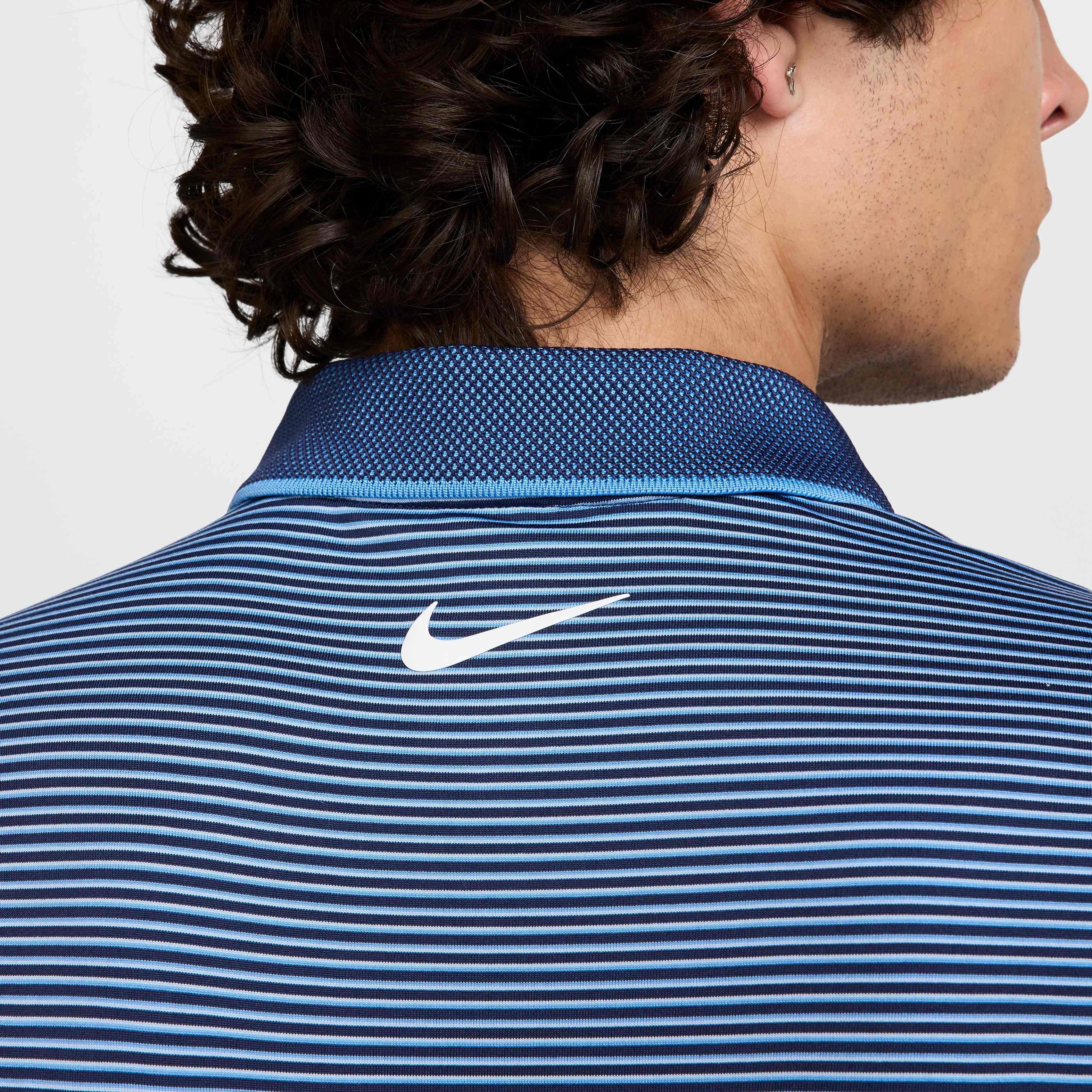 Nike Men's Tour Dri-FIT Striped Golf Polo - NAVY Thumbnail View 6