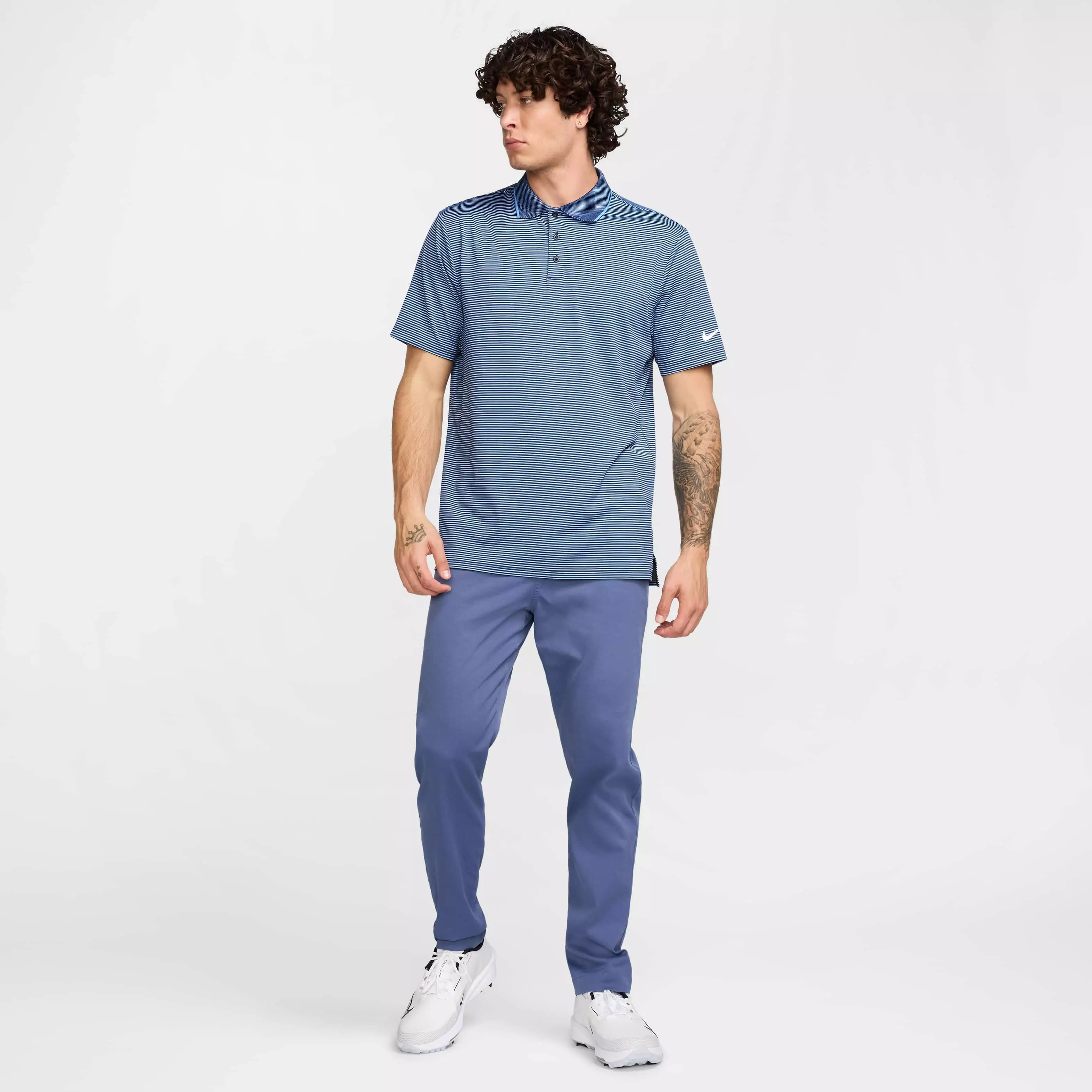 Nike Men's Tour Dri-FIT Striped Golf Polo - NAVY