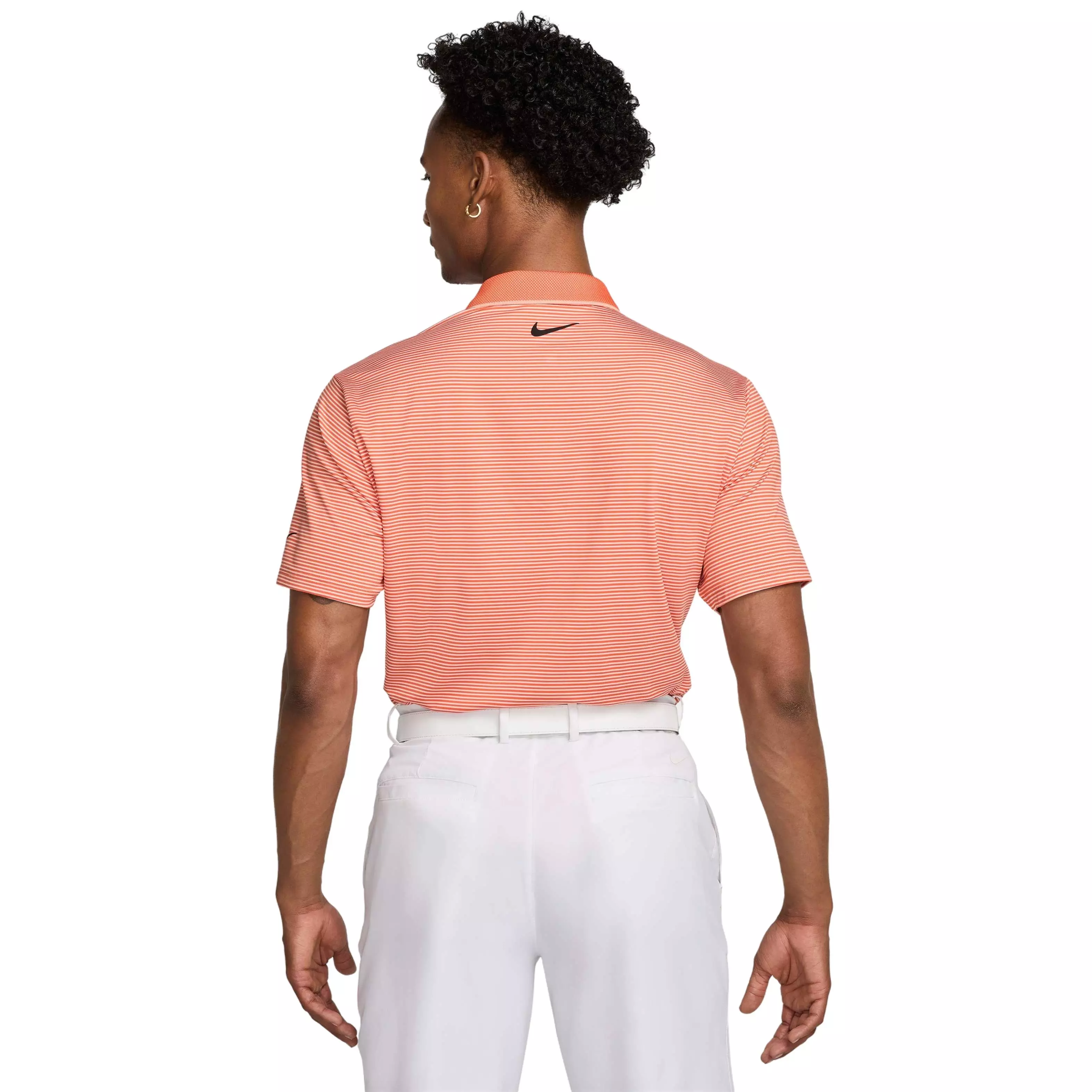Nike Men's Tour Dri-FIT Striped Golf Polo - ORANGE