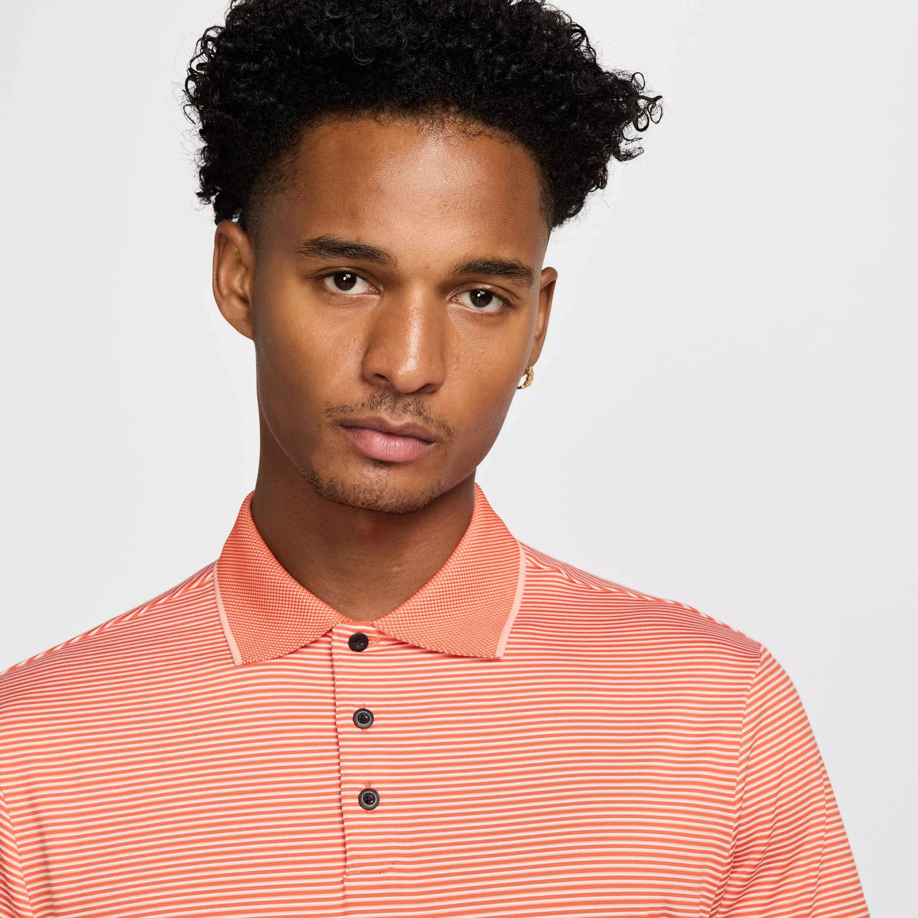 Nike Men's Tour Dri-FIT Striped Golf Polo - ORANGE