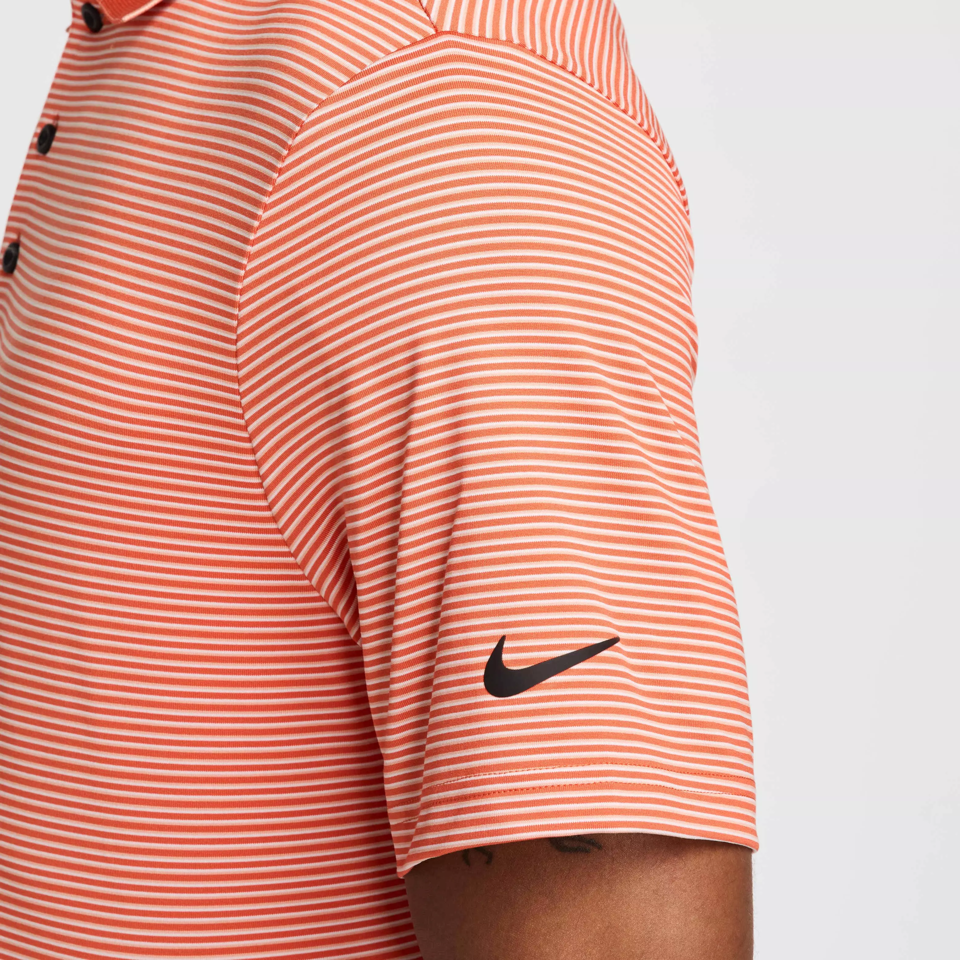Nike Men's Tour Dri-FIT Striped Golf Polo - ORANGE