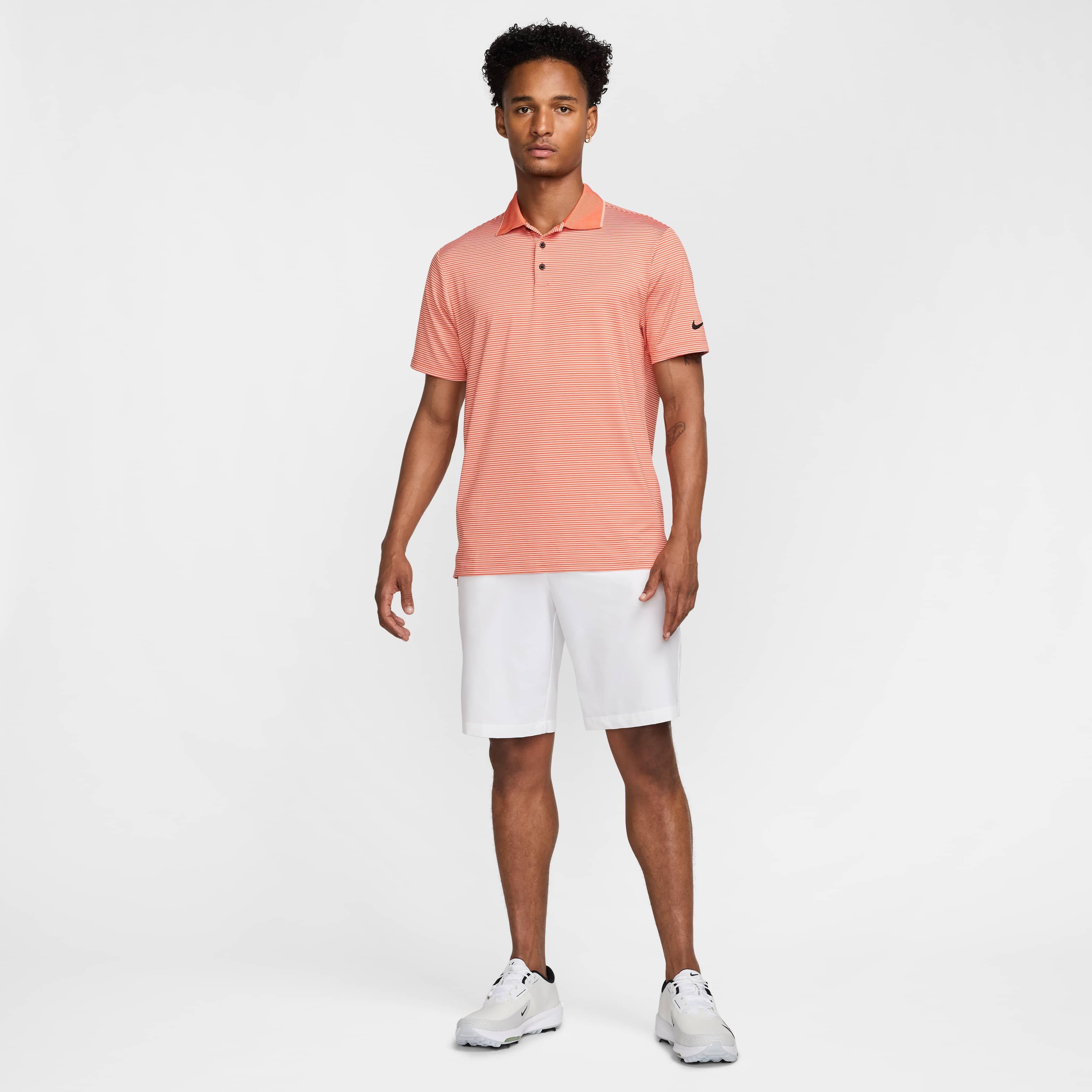 Nike Men's Tour Dri-FIT Striped Golf Polo - ORANGE Thumbnail View 7