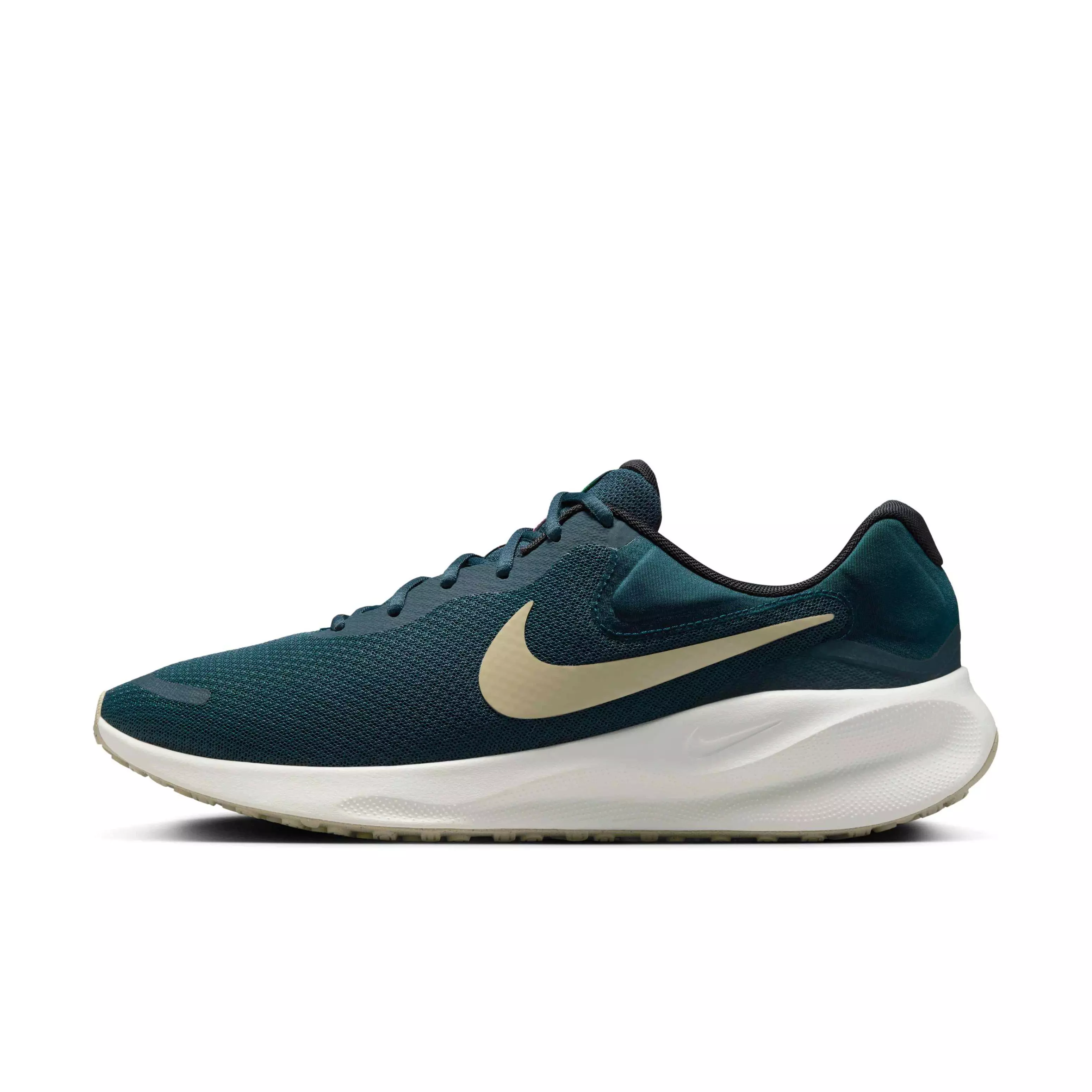 Nike Revolution 7 "Armory Navy/Green Strike/Hyper Pink/Desert Khaki" Men's Running Shoe - NAVY/GREEN/PINK/KHAKI