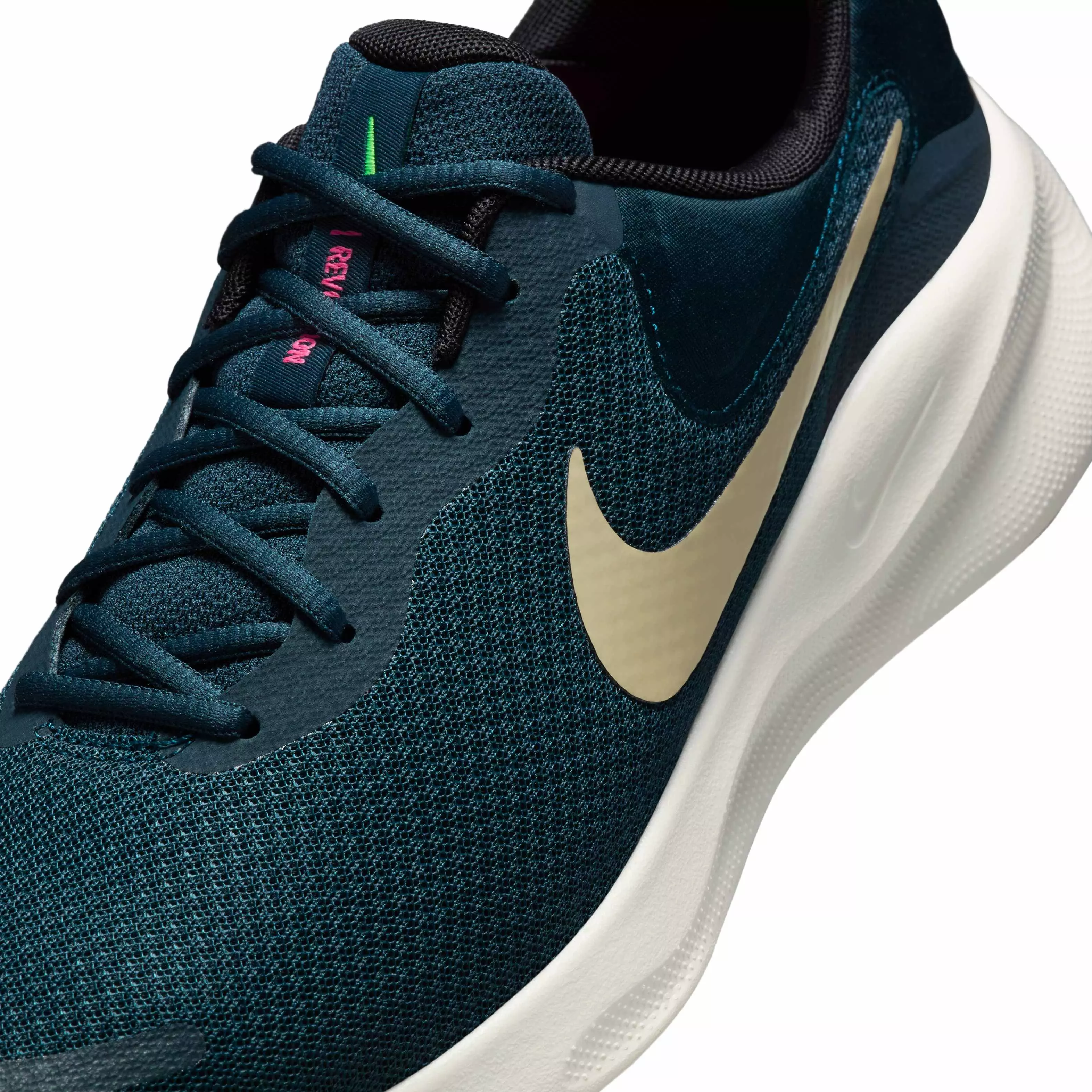 Nike Revolution 7 "Armory Navy/Green Strike/Hyper Pink/Desert Khaki" Men's Running Shoe - NAVY/GREEN/PINK/KHAKI