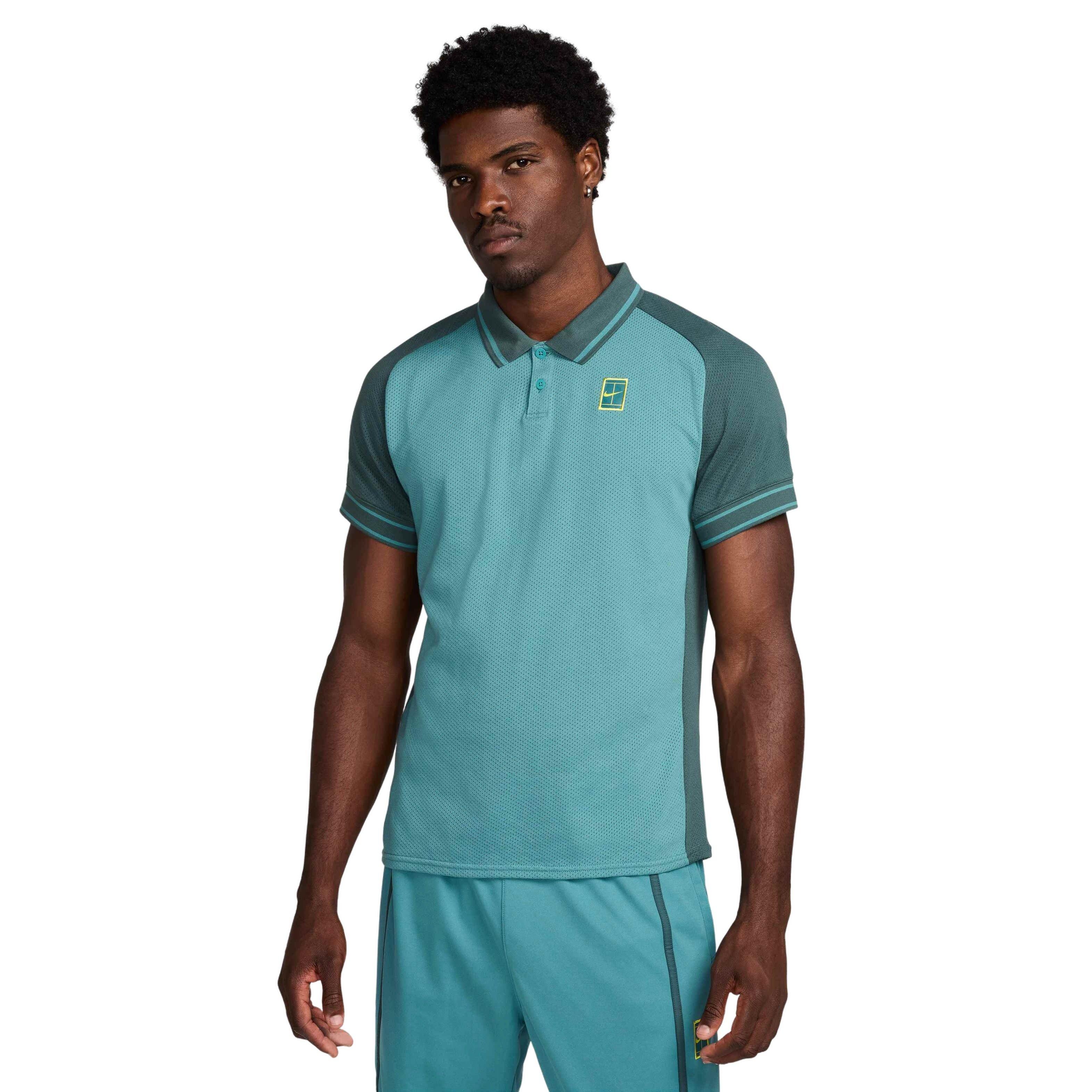 NikeCourt Men's Heritage Tennis Polo - TEAL Thumbnail View 1