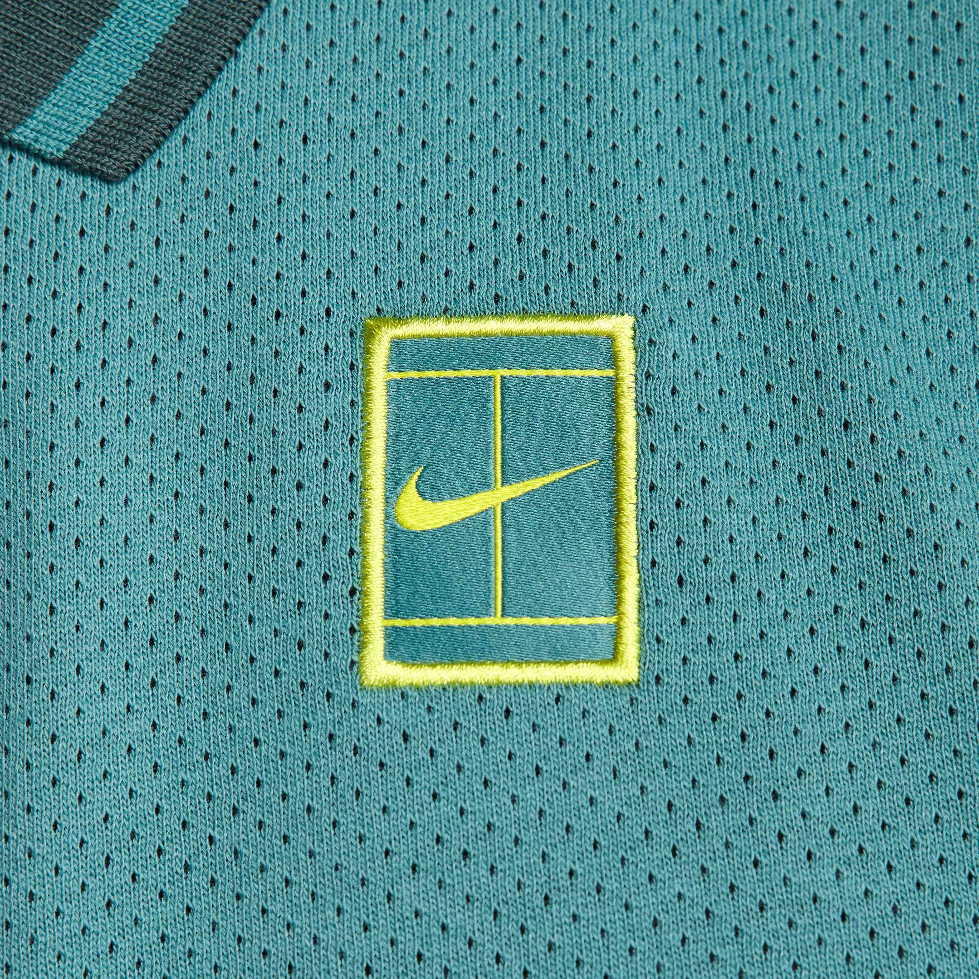 NikeCourt Men's Heritage Tennis Polo - TEAL Thumbnail View 4