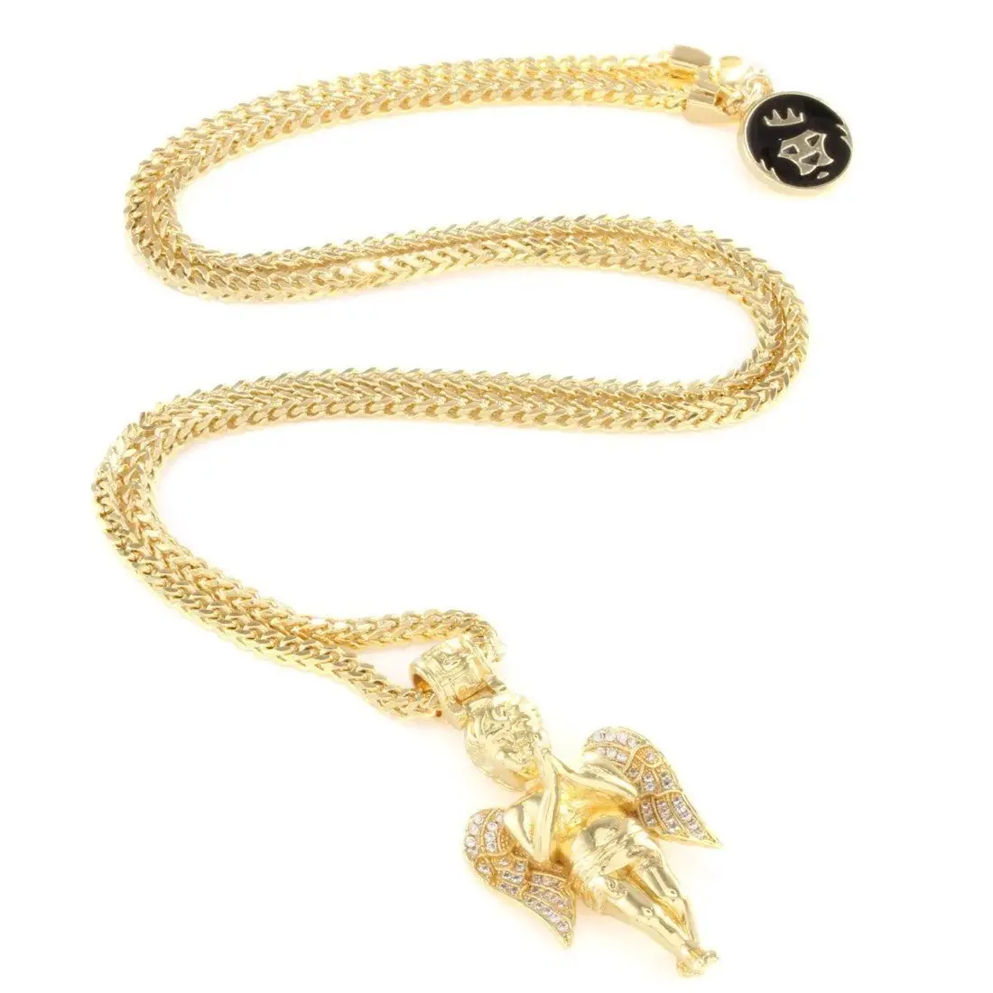 King Ice Praying Angel Necklace - GOLD