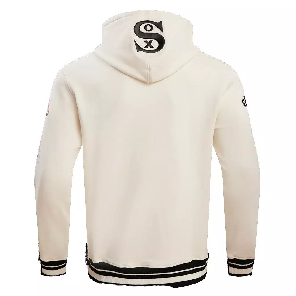 Pro Standard Men's MLB Chicago White Sox Retro Classic Fleece Pullover Hoodie -Eggshell/Black - EGGSHELL/BLACK