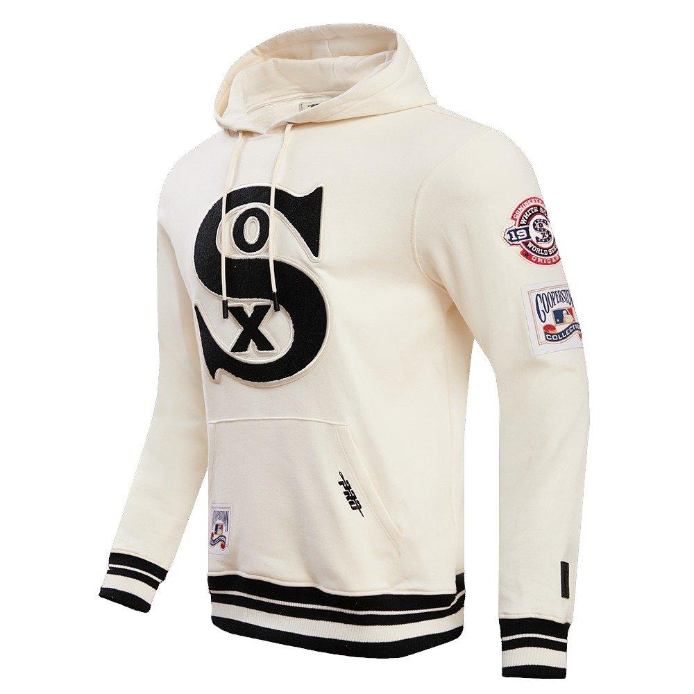 Pro Standard Men's MLB Chicago White Sox Retro Classic Fleece Pullover Hoodie - Eggshell/Black - EGGSHELL/BLACK Thumbnail View 3