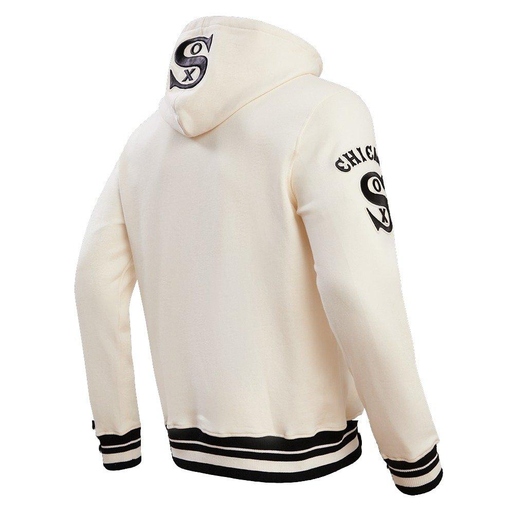 Pro Standard Men's MLB Chicago White Sox Retro Classic Fleece Pullover Hoodie - Eggshell/Black - EGGSHELL/BLACK Thumbnail View 4