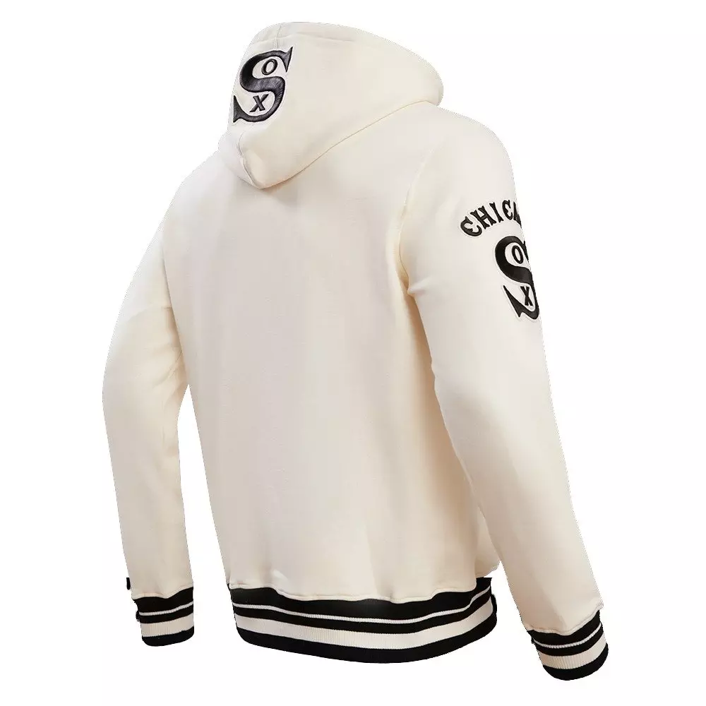 Pro Standard Men's MLB Chicago White Sox Retro Classic Fleece Pullover Hoodie - Eggshell/Black - EGGSHELL/BLACK
